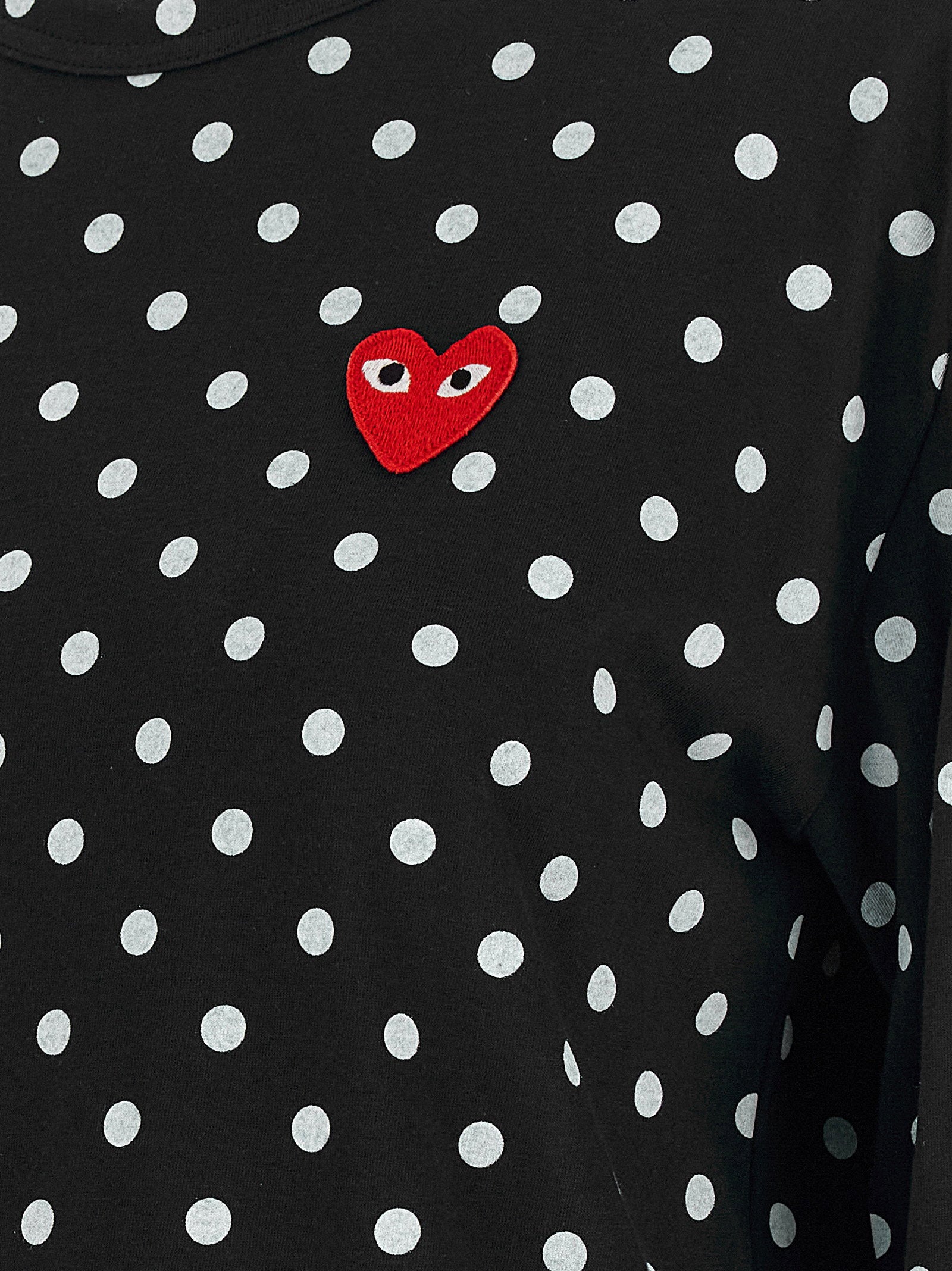 Comme Des Garçons Play Polka-Dot Red Emblem T-shirt — Black, view 4