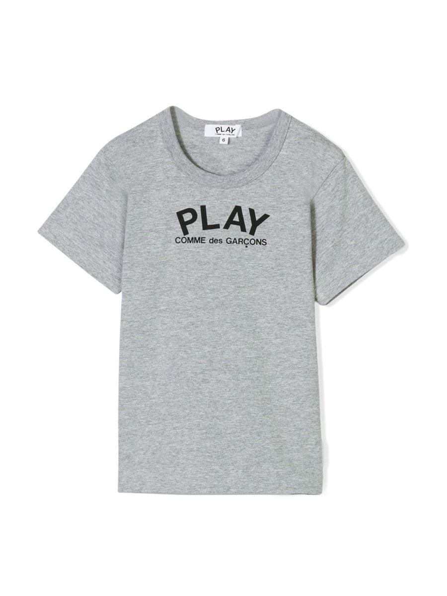 Comme Des GarçOns Play Logo Cotton T-Shirt — Gray by Comme Des Garçons Play