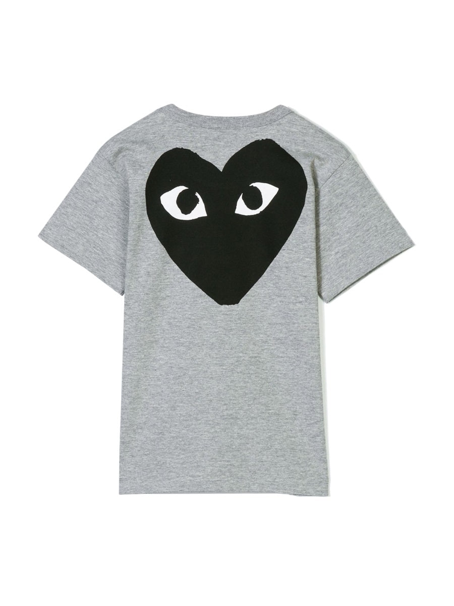 Comme Des GarçOns Play Logo Cotton T-Shirt — Gray, view 2