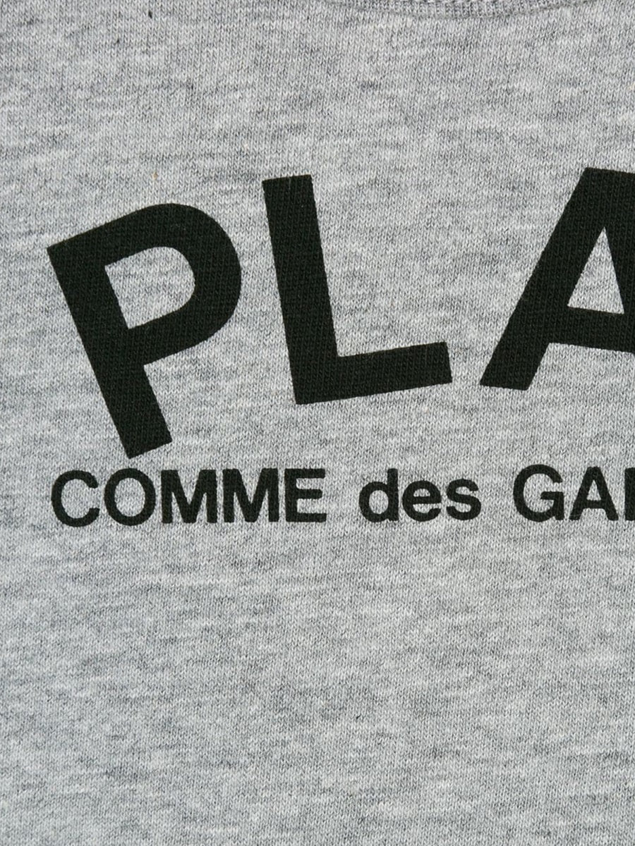 Comme Des GarçOns Play Logo Cotton T-Shirt — Gray, view 3