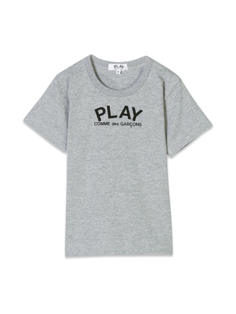 Comme Des GarçOns Play Logo Cotton T-Shirt — Gray, view 4
