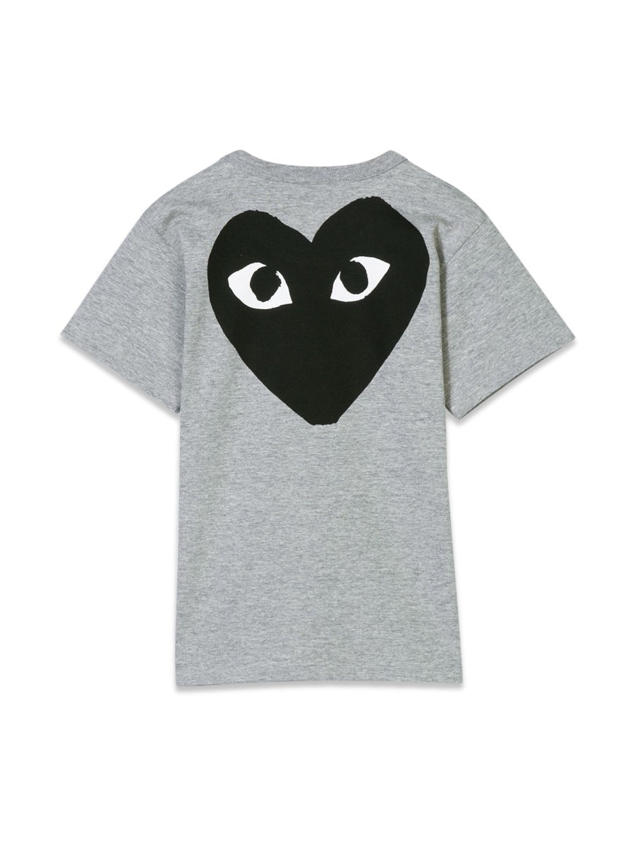 Comme Des GarçOns Play Logo Cotton T-Shirt — Gray, view 5