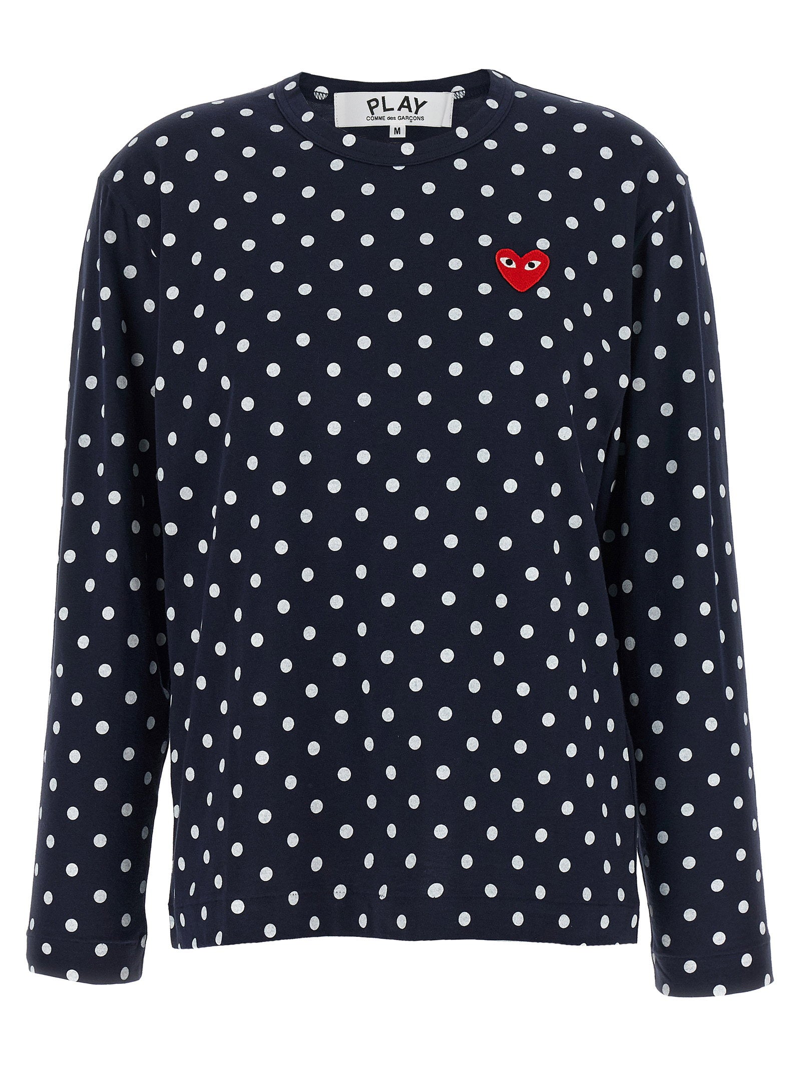 Comme Des Garçons Play Polka-Dot Cotton T-shirt — Navy by Comme Des Garçons Play