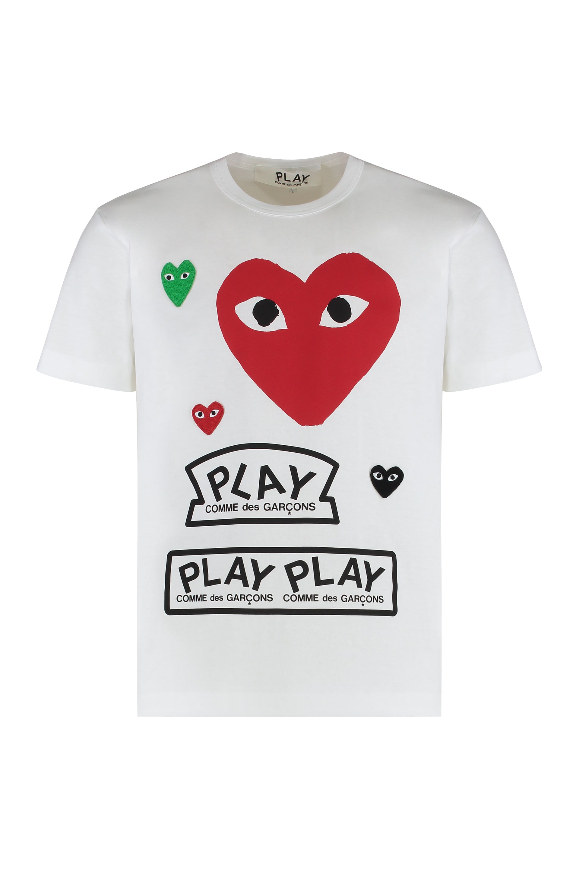 Comme Des GarçOns Play Logo-Print Cotton T-Shirt — White by Comme Des Garçons Play