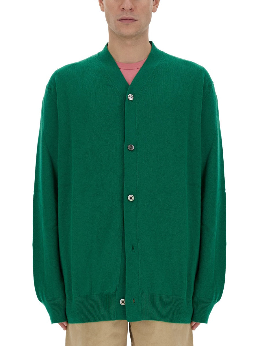 Comme Des GarçOns Shirt Wool Cardigan — Green by Comme Des Garcons Shirt