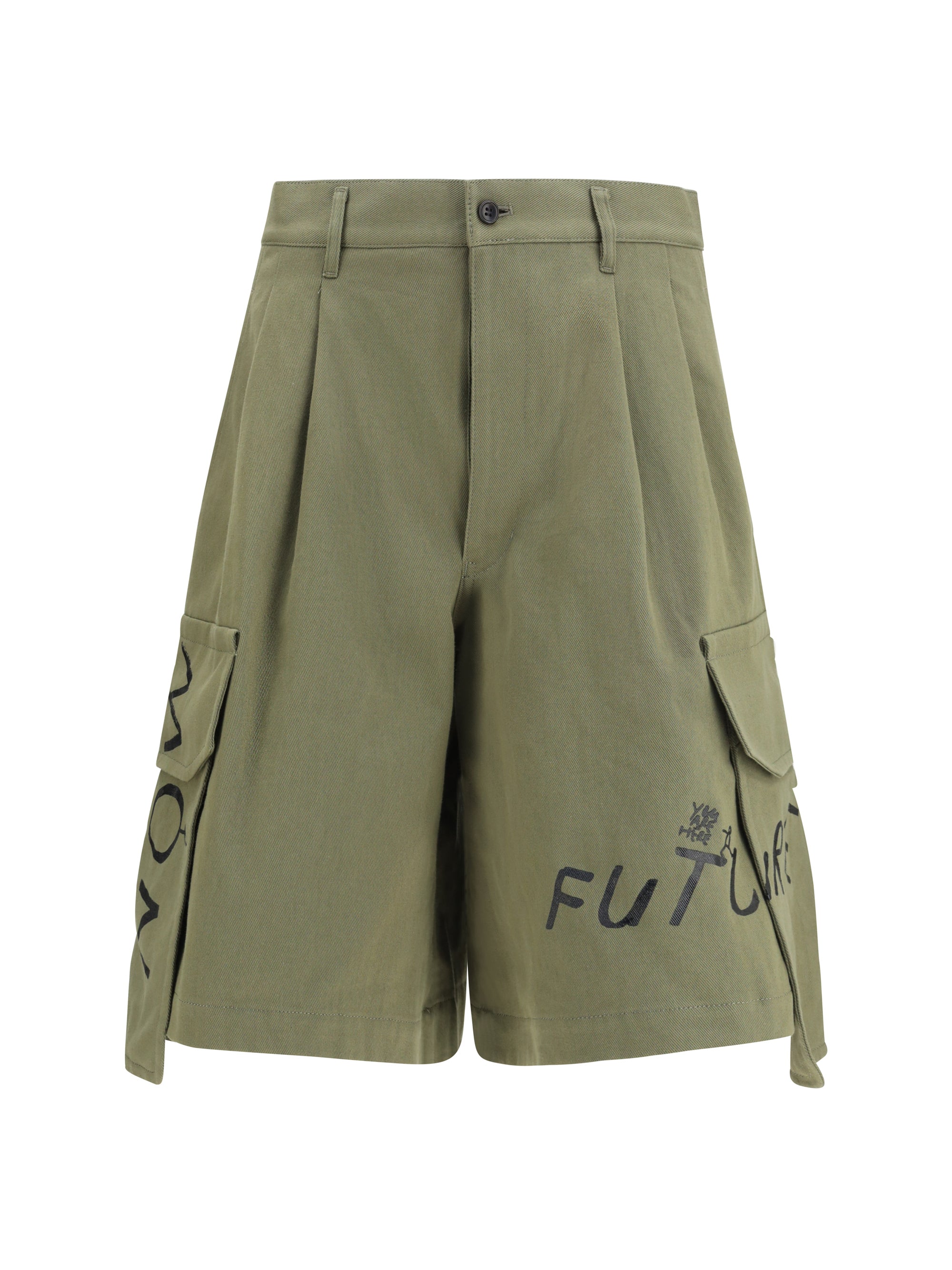 Comme Des GarçOns Shirt Printed Cotton Cargo Shorts — Green by Comme Des Garcons Shirt