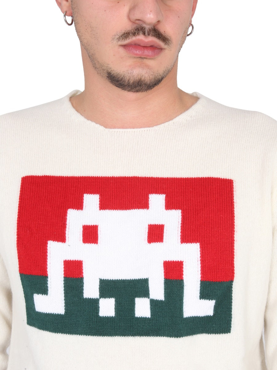 Comme Des GarçOns Shirt Wool Jersey Regular Fit Sweater — Beige, view 4