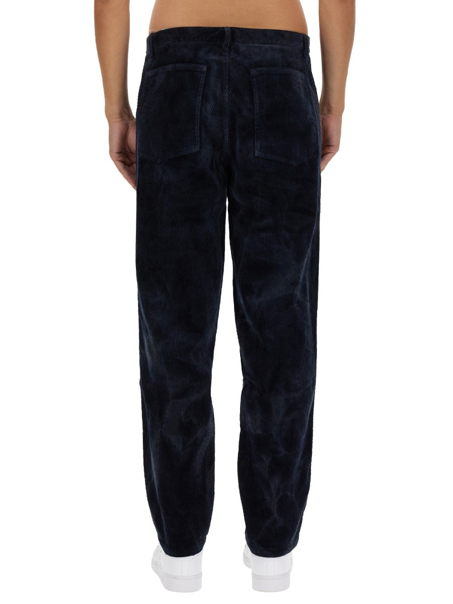 Comme Des GarçOns Shirt Velvet Cotton Trousers — Blue by Comme Des Garcons Shirt