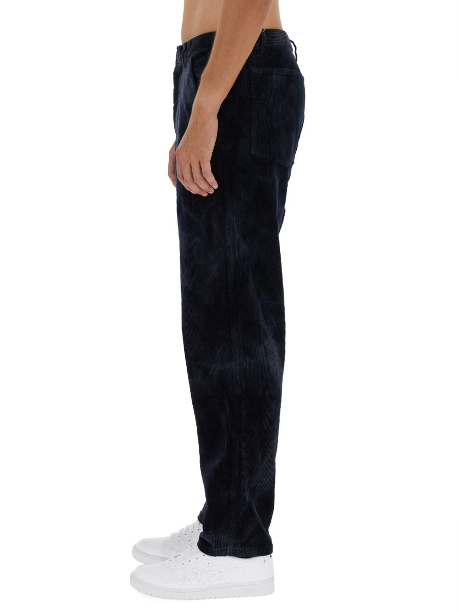Comme Des GarçOns Shirt Velvet Cotton Trousers — Blue, view 4