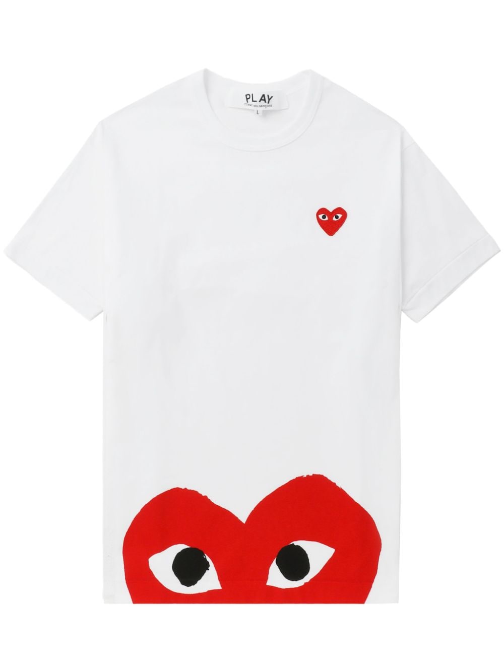 Comme Des Garcons Red Heart Appliqué T-Shirt — White by Comme Des Garcons
