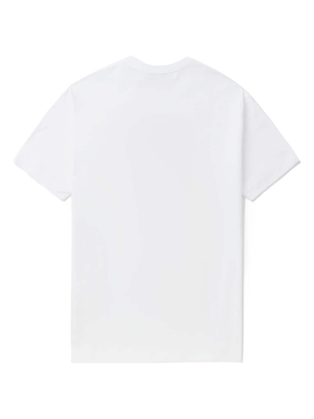 Comme Des Garcons Red Heart Appliqué T-Shirt — White, view 5