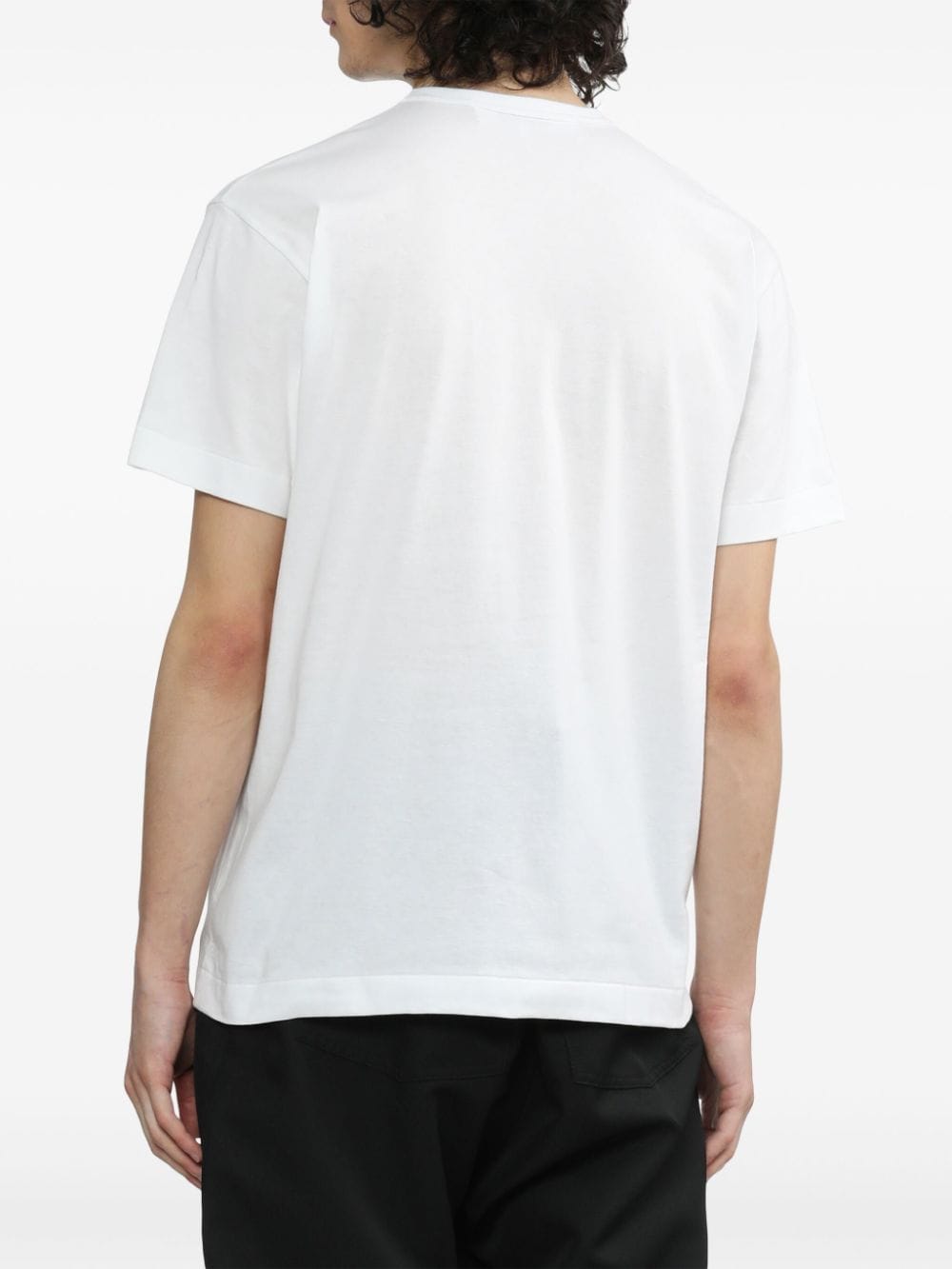 Comme Des Garcons Red Heart Appliqué T-Shirt — White, view 6