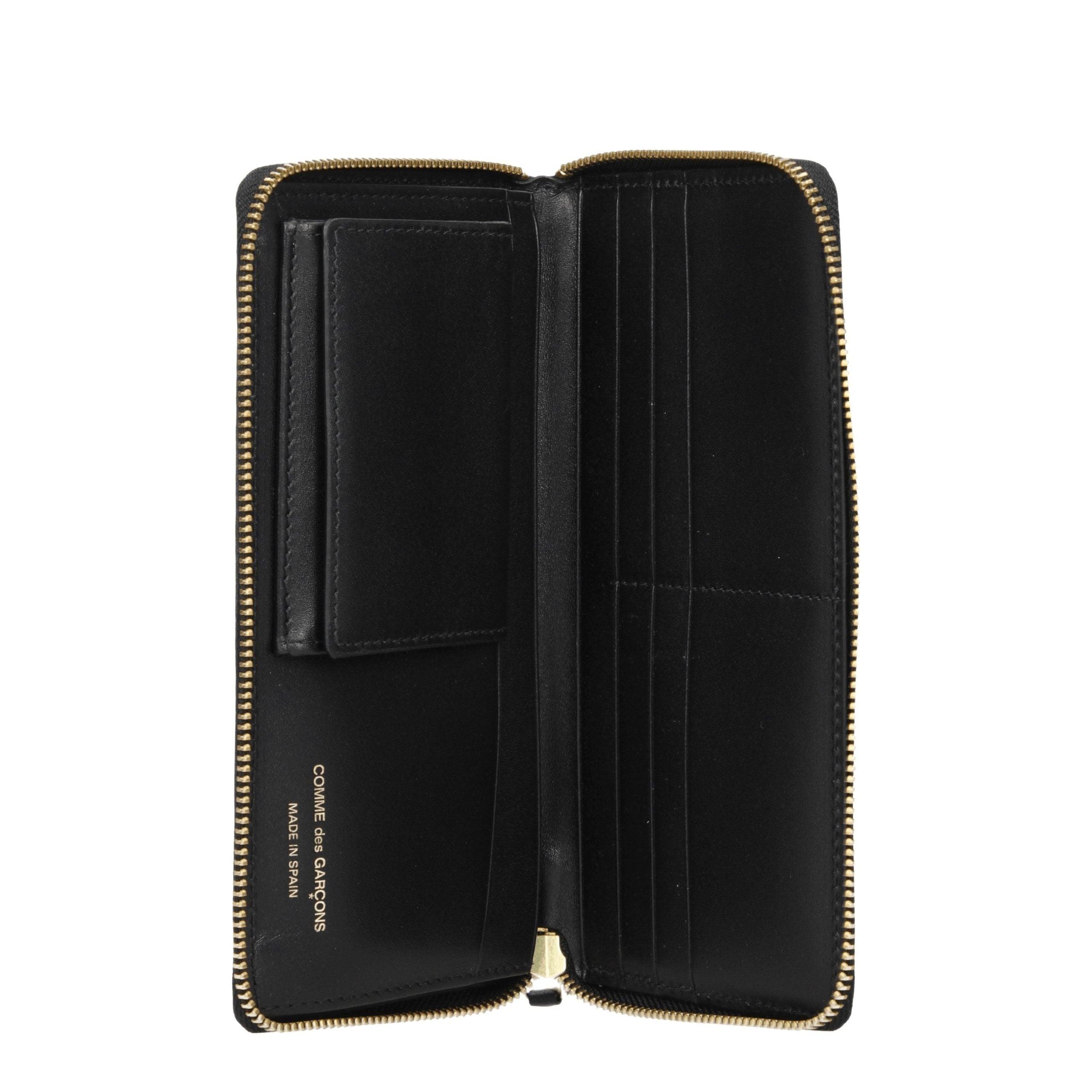 Comme des Garçons Logo-Print Leather Wallet — Black, view 3
