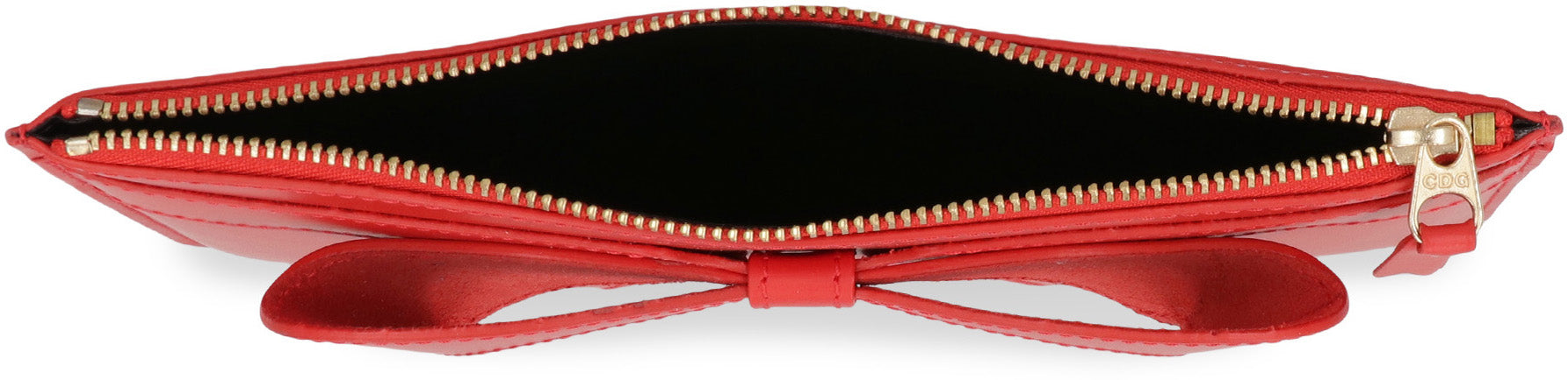 Comme Des GarçOns Wallet Bow-Appliqué Calf Leather Clutch — Red, view 5