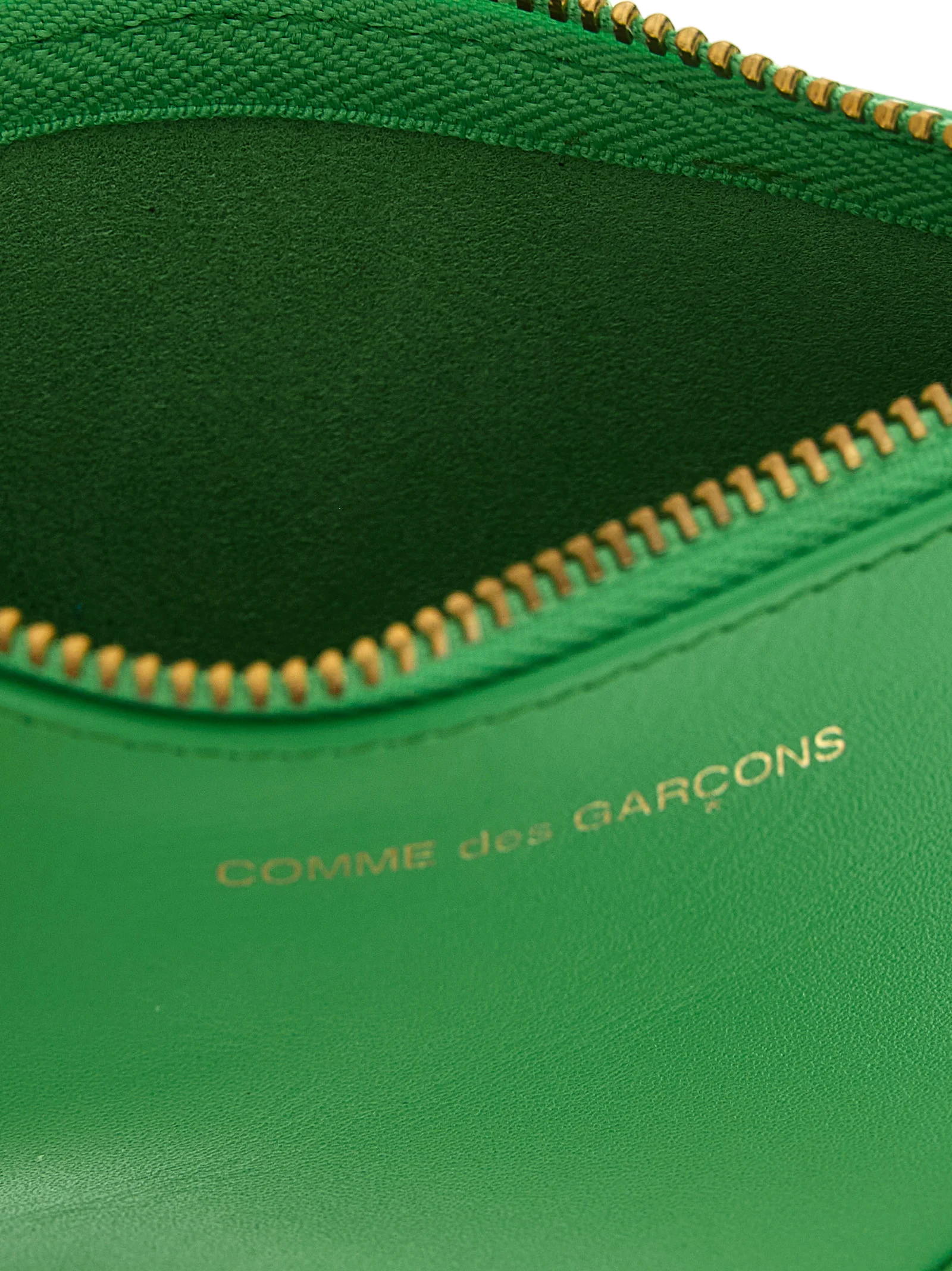 Comme des Garçons Leather Cardholder Wallet — Green, view 3
