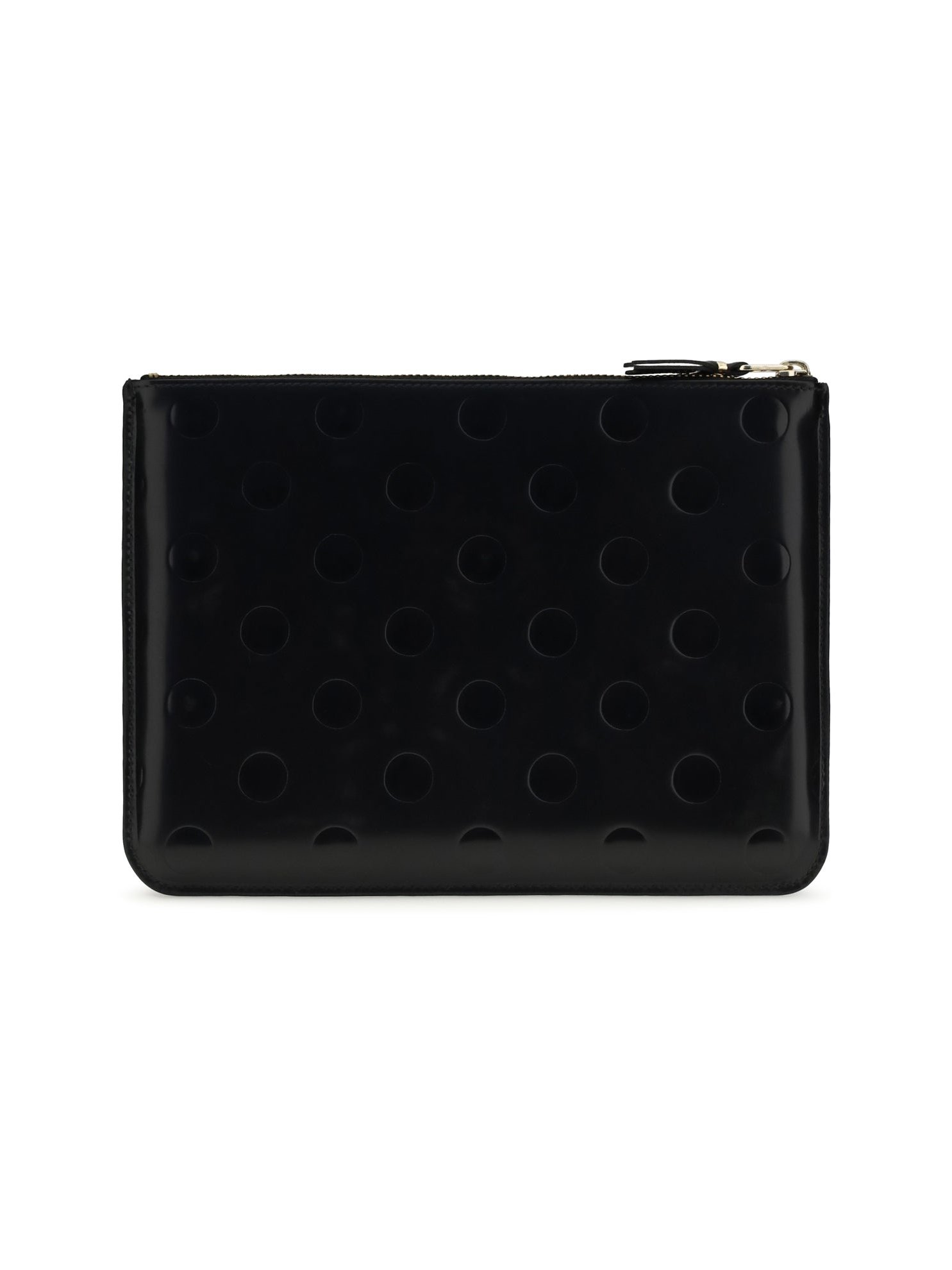Comme Des GarçOns Wallet Embossed Polka-Dot Pouch — Black, view 2