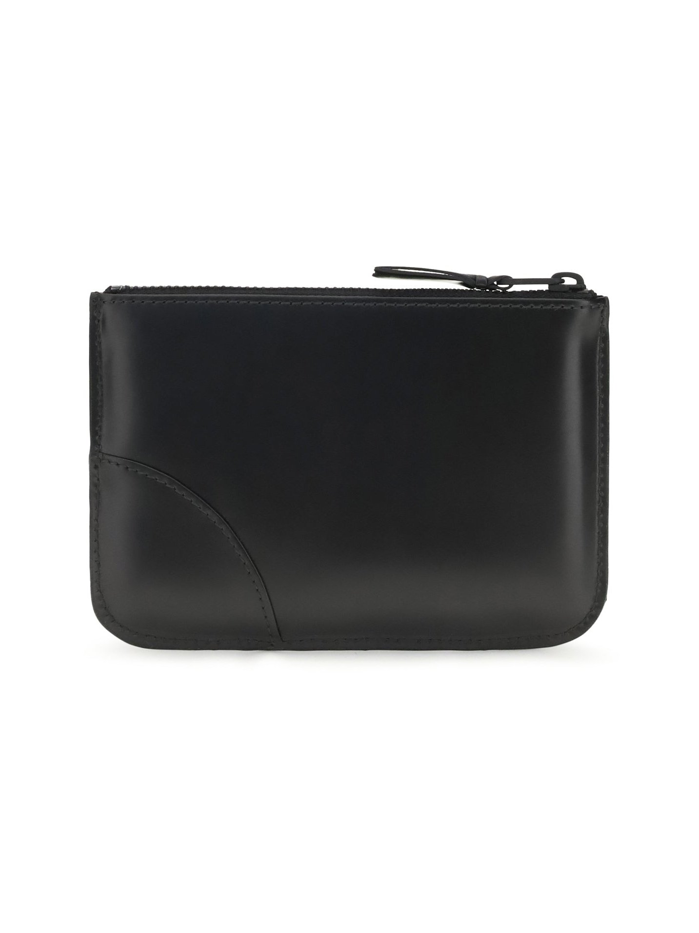 Comme Des GarçOns Wallet Embossed Logo Calf Leather Wallet — Black, view 2