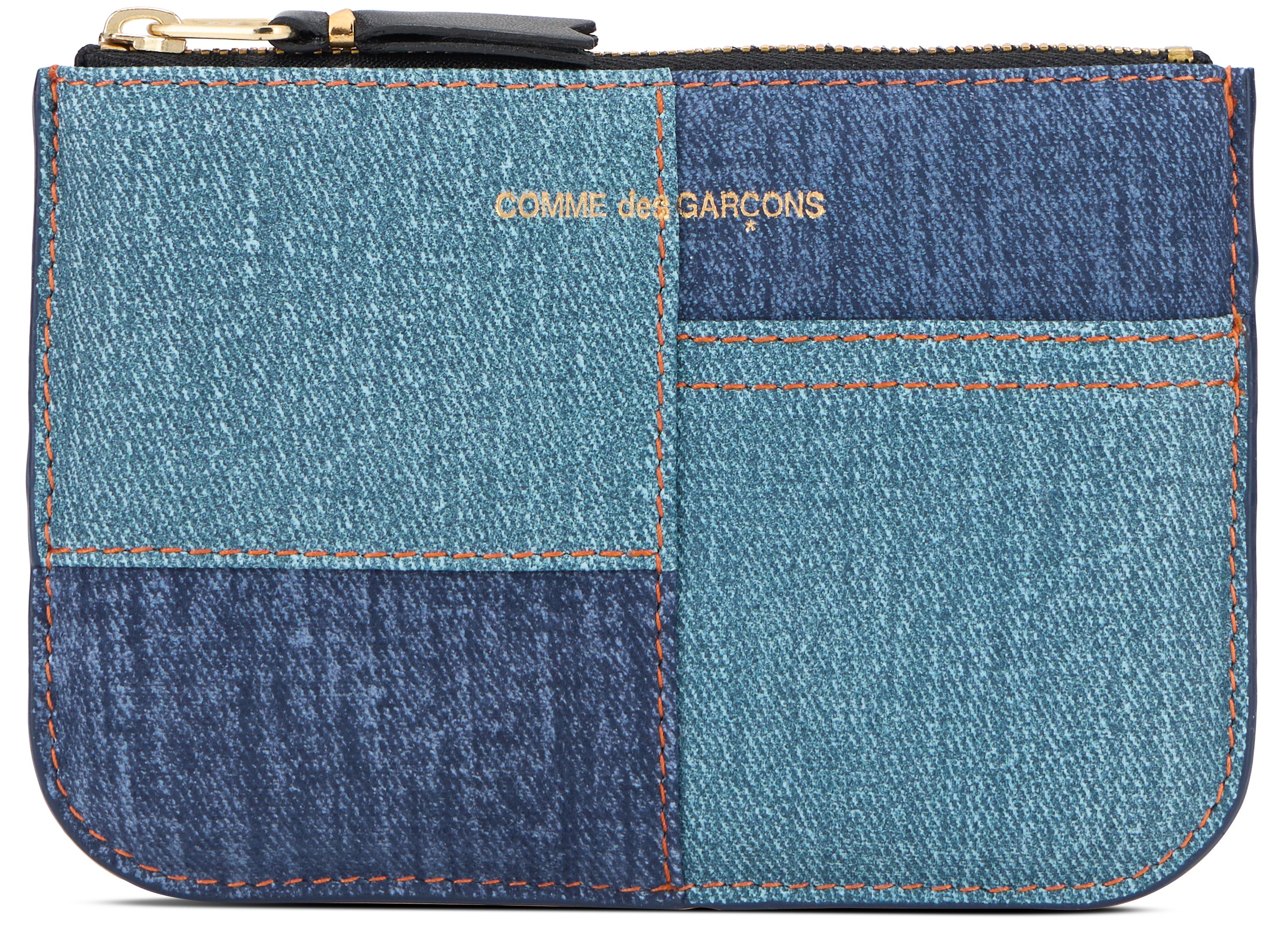 Comme Des GarçOns Wallet Denim Patchwork Lambskin Wallet — Blue, view 2