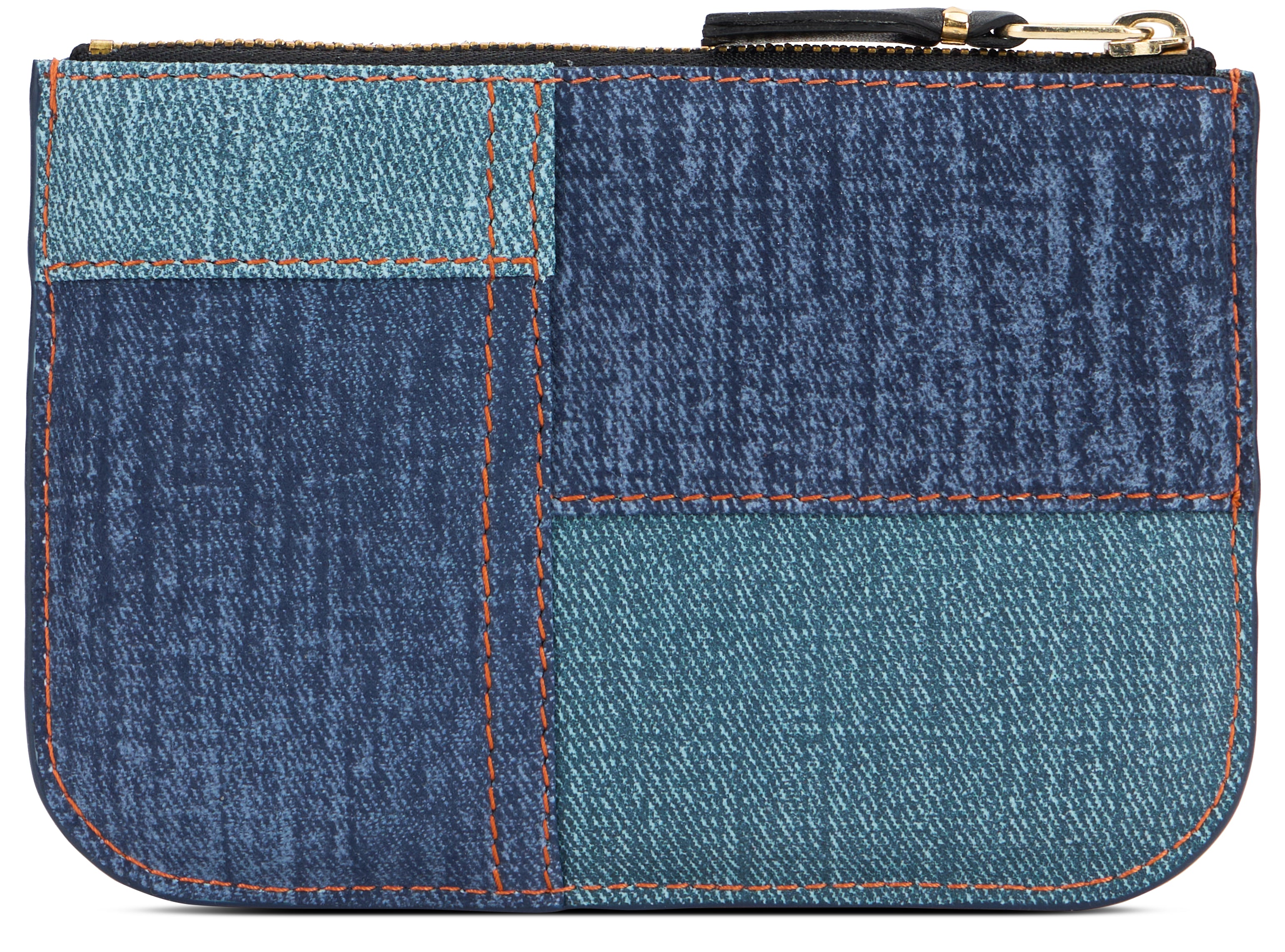 Comme Des GarçOns Wallet Denim Patchwork Lambskin Wallet — Blue, view 3