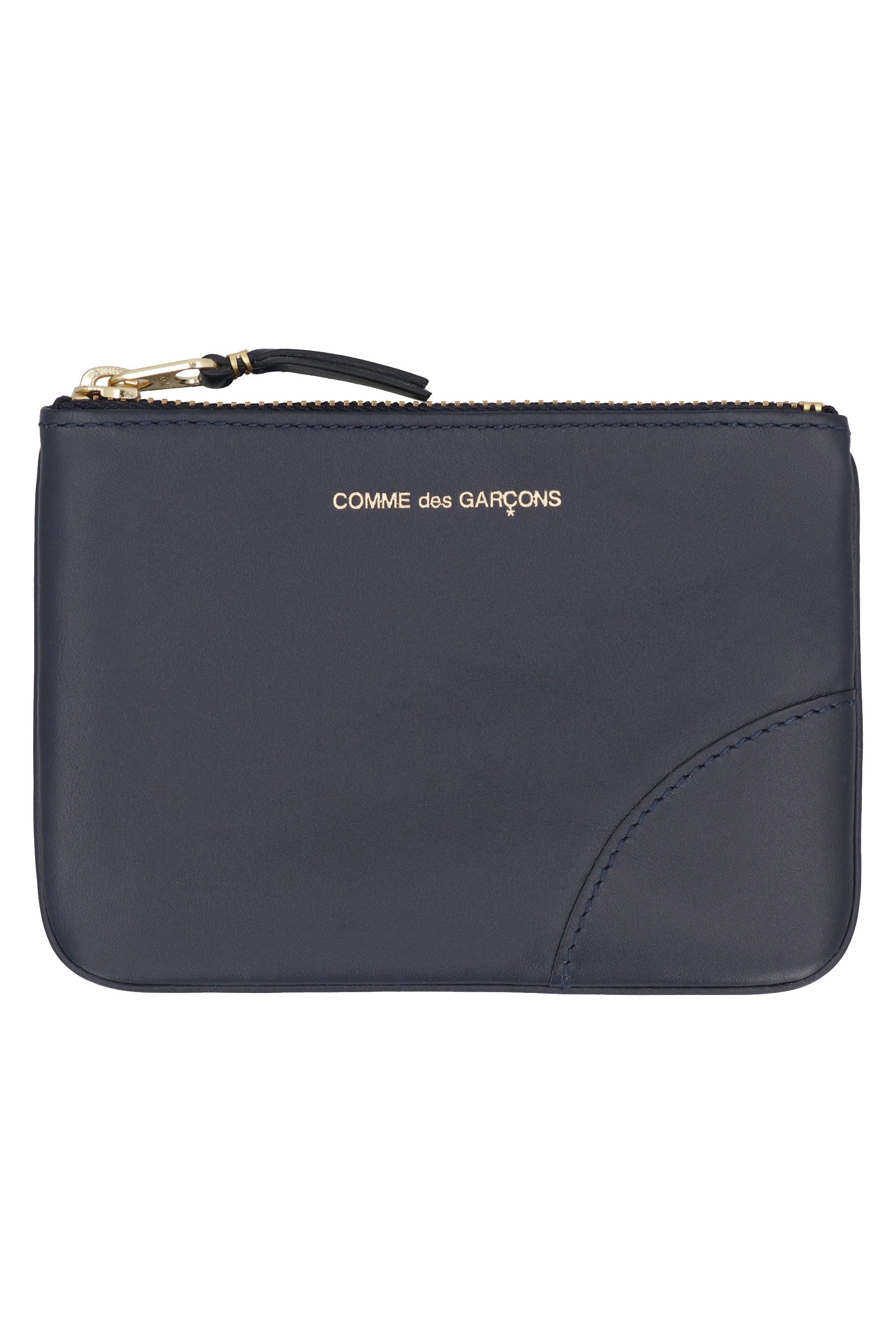 Comme Des GarçOns Wallet Smooth Calf Leather Flat Pouch Wallet — Navy by Comme Des Garcons Wallet
