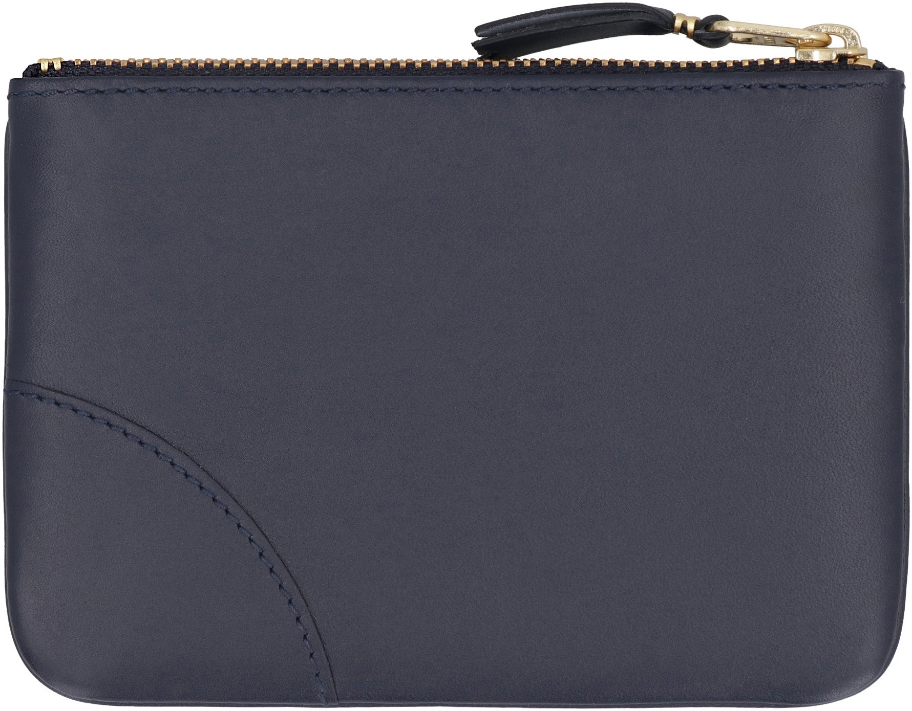Comme Des GarçOns Wallet Smooth Calf Leather Flat Pouch Wallet — Navy, view 3