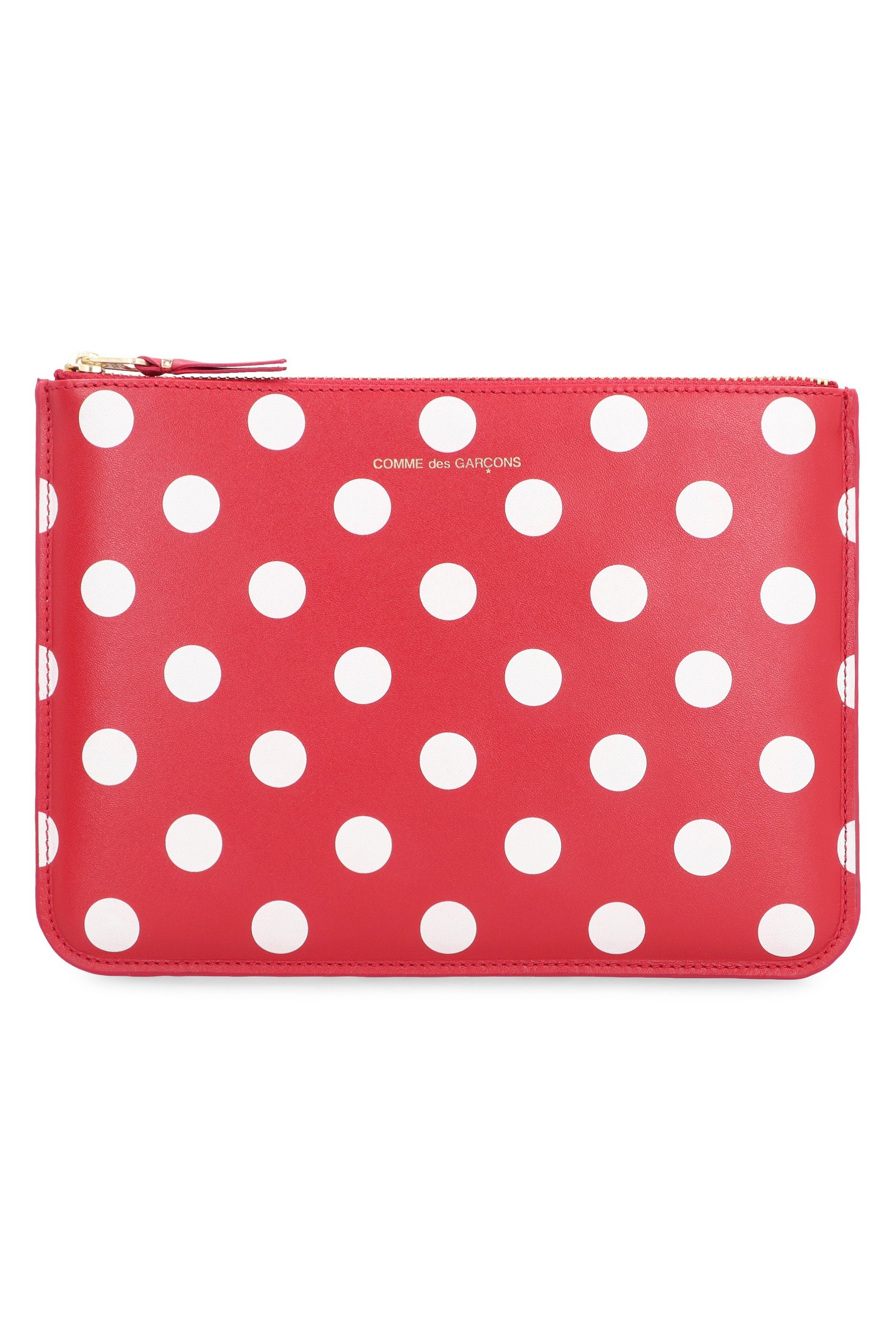 Comme Des GarçOns Wallet Polka-Dot Cowhide Wallet — Red by Comme Des Garcons Wallet