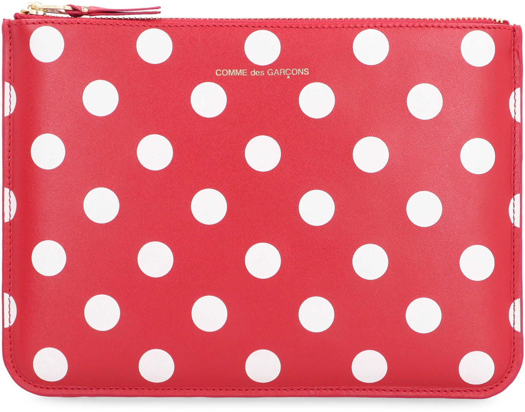 Comme Des GarçOns Wallet Polka-Dot Cowhide Wallet — Red, view 2
