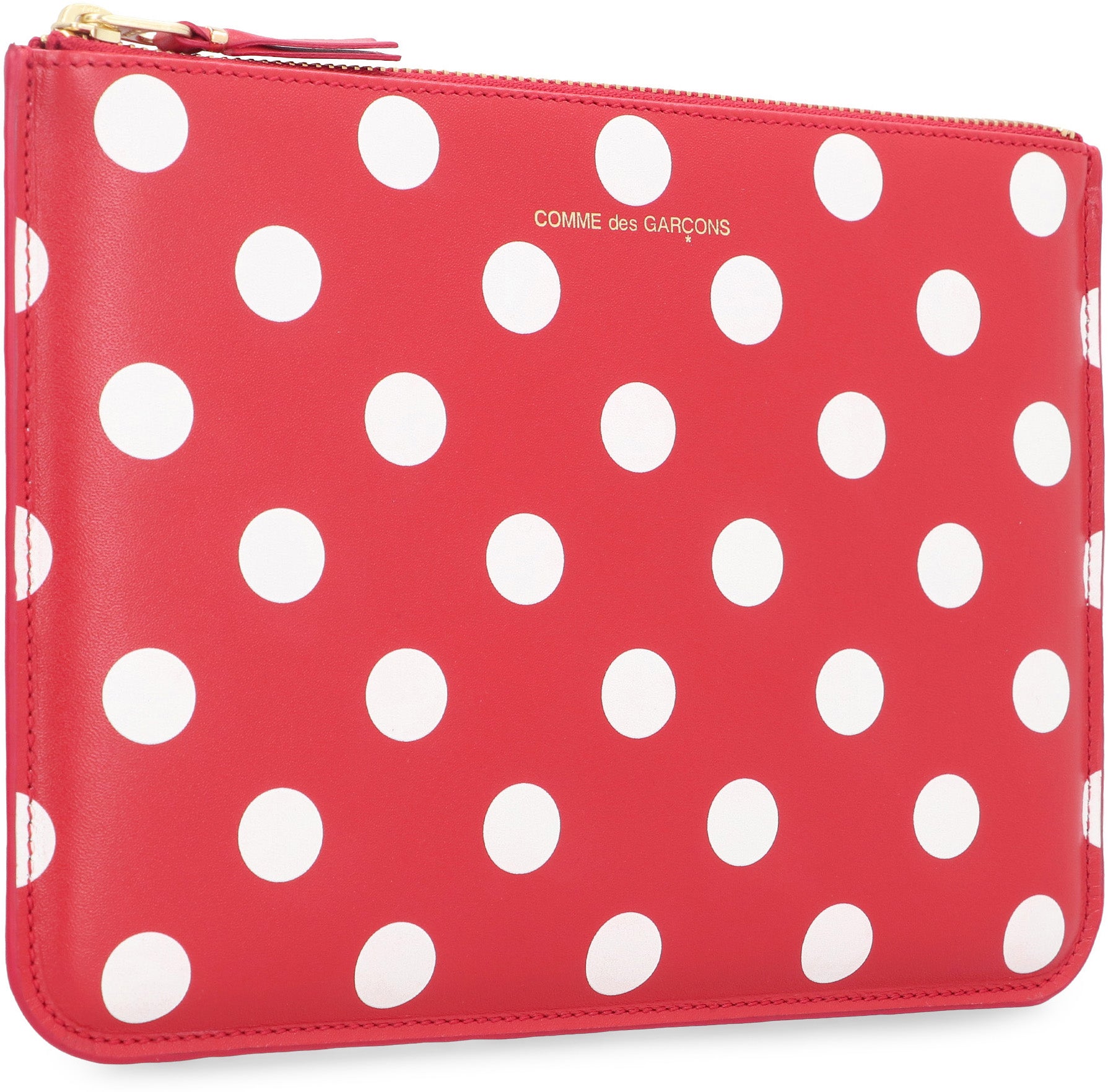 Comme Des GarçOns Wallet Polka-Dot Cowhide Wallet — Red, view 3