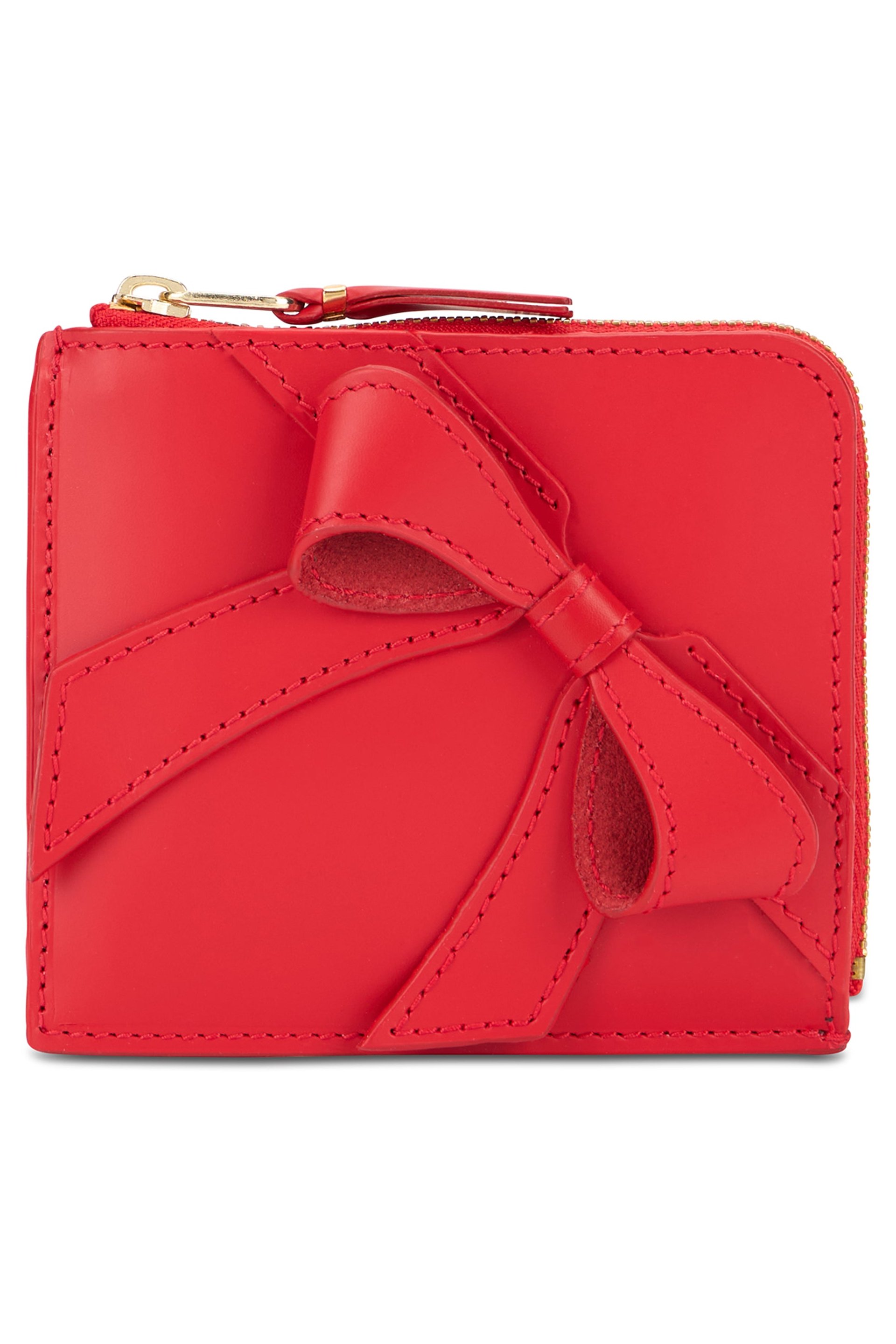 Comme Des GarçOns Wallet Leather Bow Wallet — Red by Comme Des Garcons Wallet