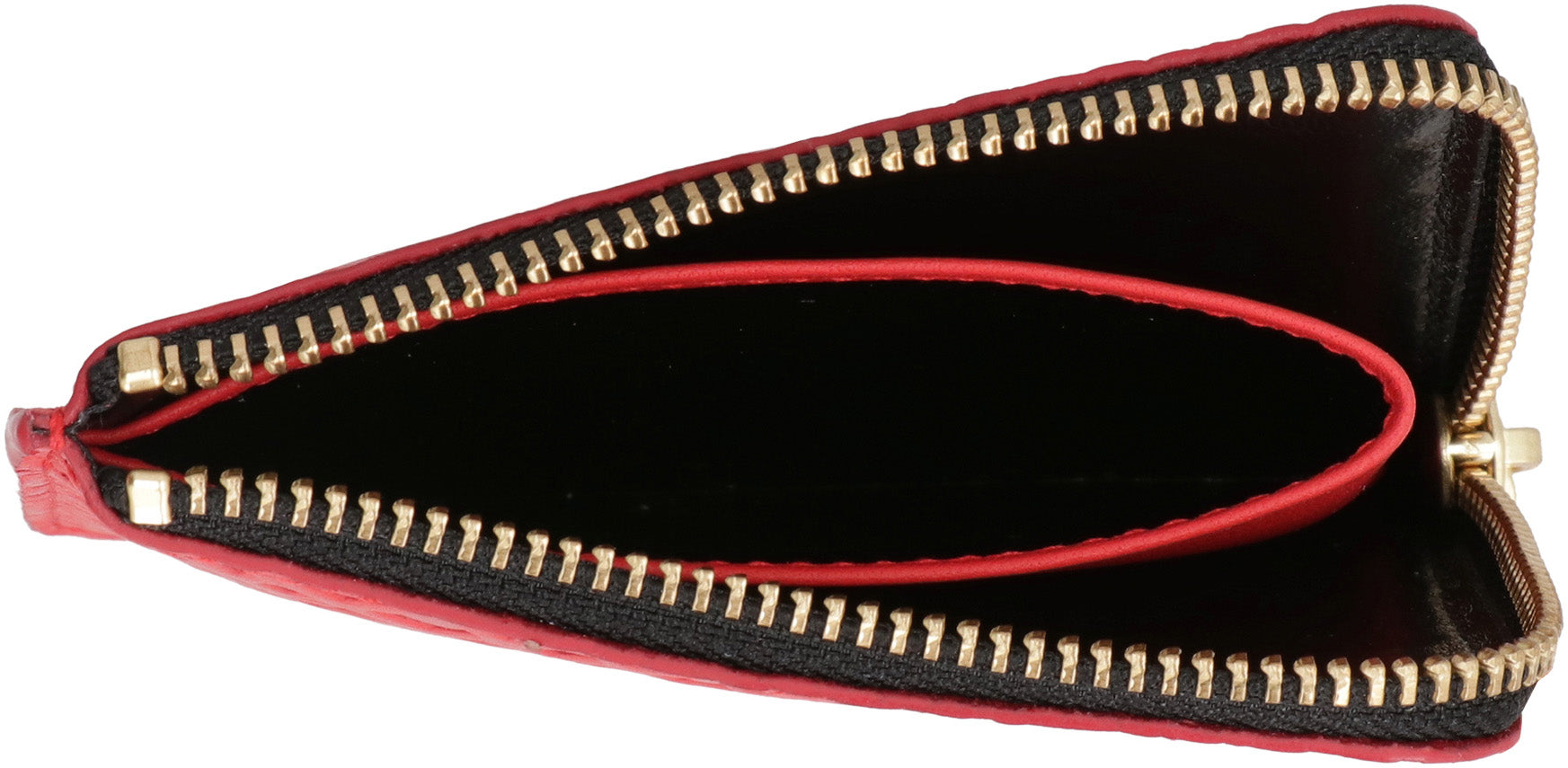 Comme Des GarçOns Wallet Leather Zipped Coin Purse Wallet — Red, view 4