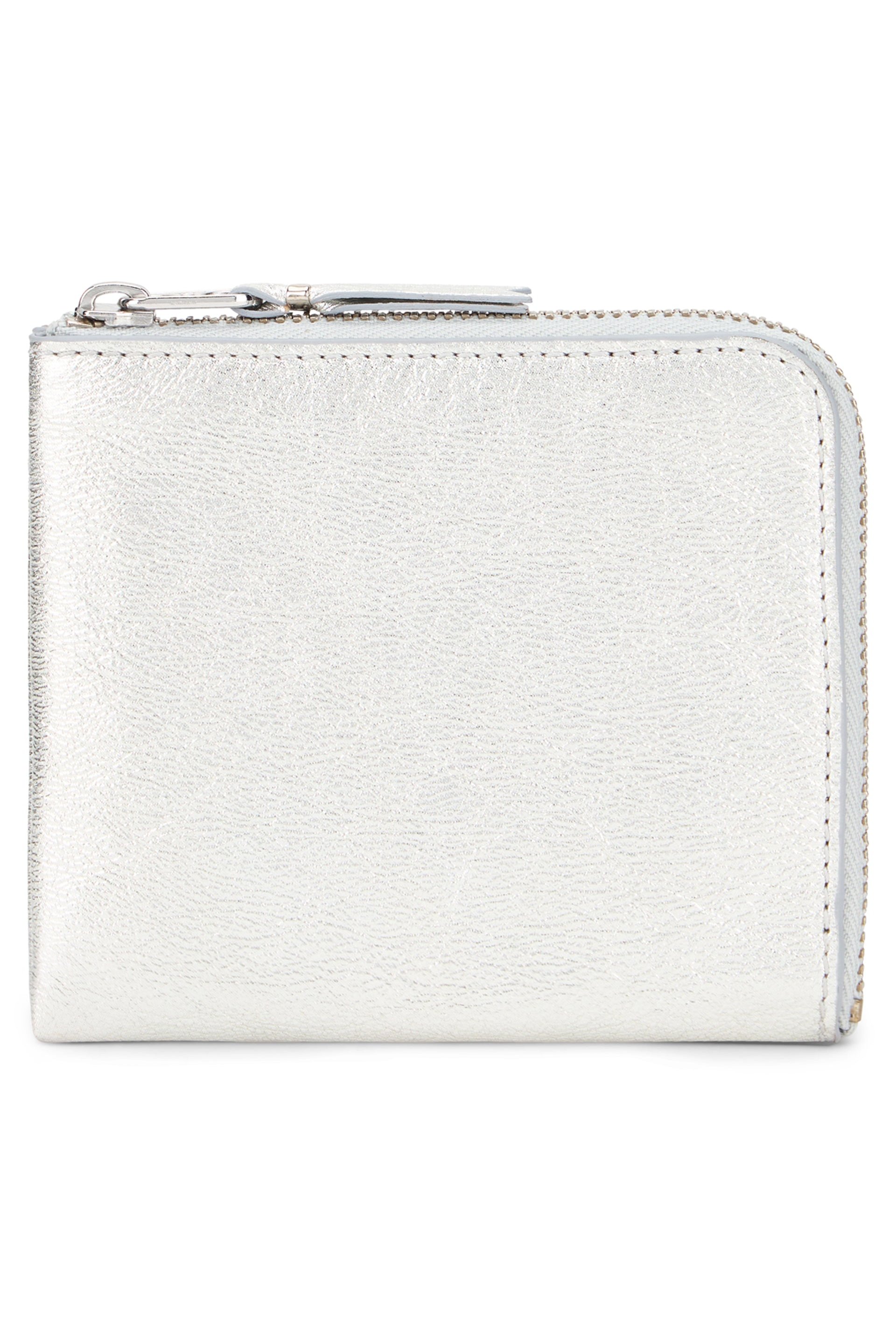 Comme Des GarçOns Wallet Half-Zip Metallic Vachette Wallet — Silver by Comme Des Garcons Wallet