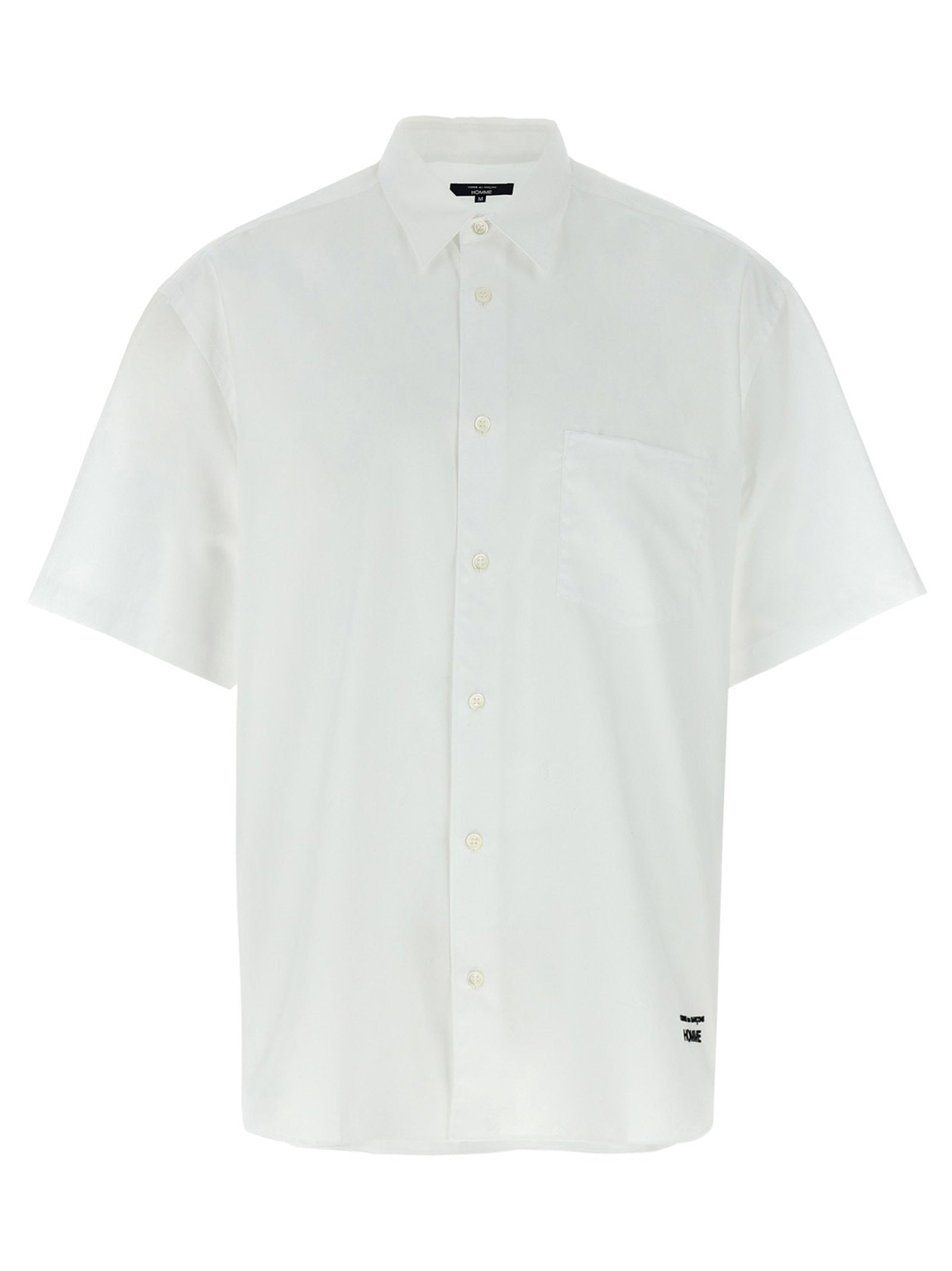 Comme Des Garҫons Homme Logo-Embroidered Cotton Poplin Shirt — White by Comme Des Garҫons Homme