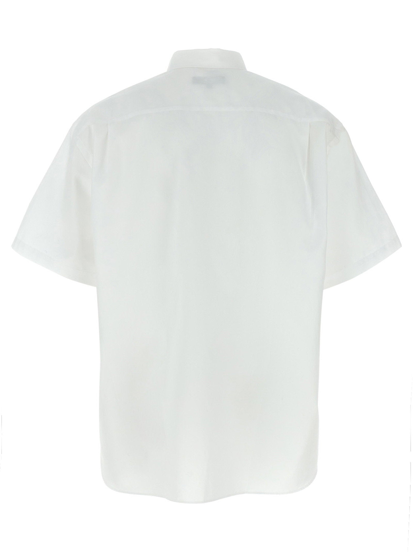 Comme Des Garҫons Homme Logo-Embroidered Cotton Poplin Shirt — White, view 2