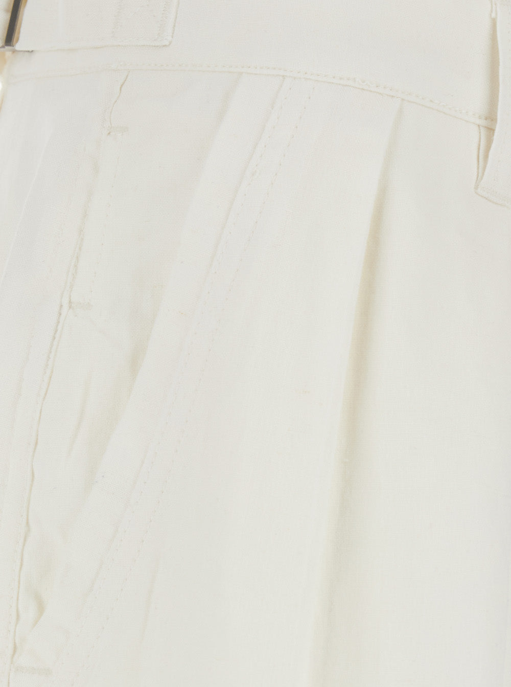 Coor Front Pleats Shorts — White, view 3