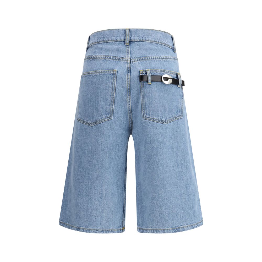 Coperni Cotton Denim Bermuda Shorts — Blue, view 2