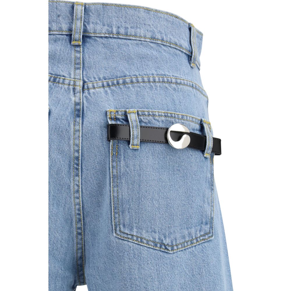 Coperni Cotton Denim Bermuda Shorts — Blue, view 3