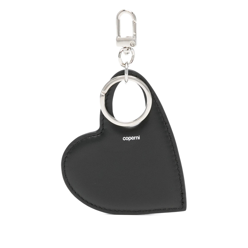 Coperni Heart-Shaped Leather Key Case — Black by Coperni