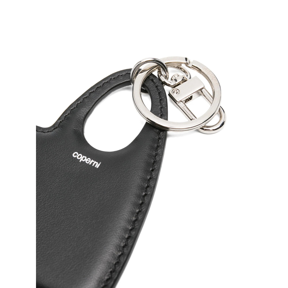 Coperni Heart-Shaped Leather Key Case — Black, view 2