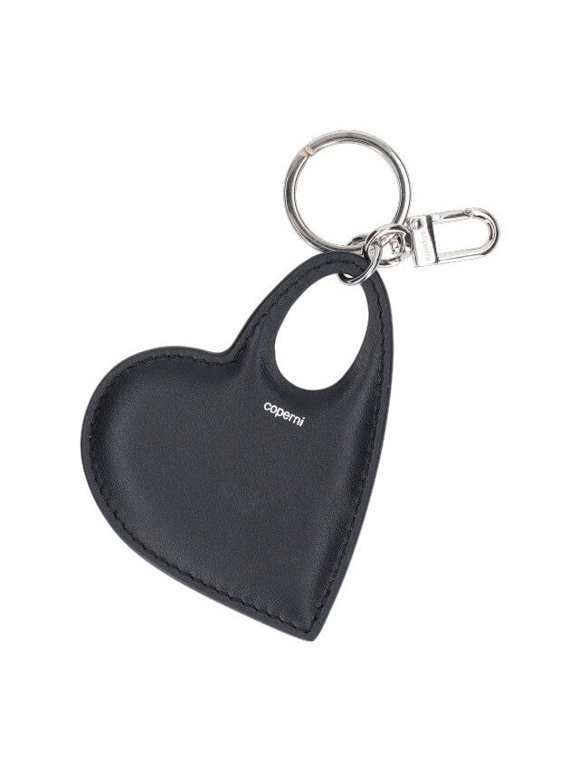 Coperni Heart-Shaped Leather Key Case — Black by Coperni