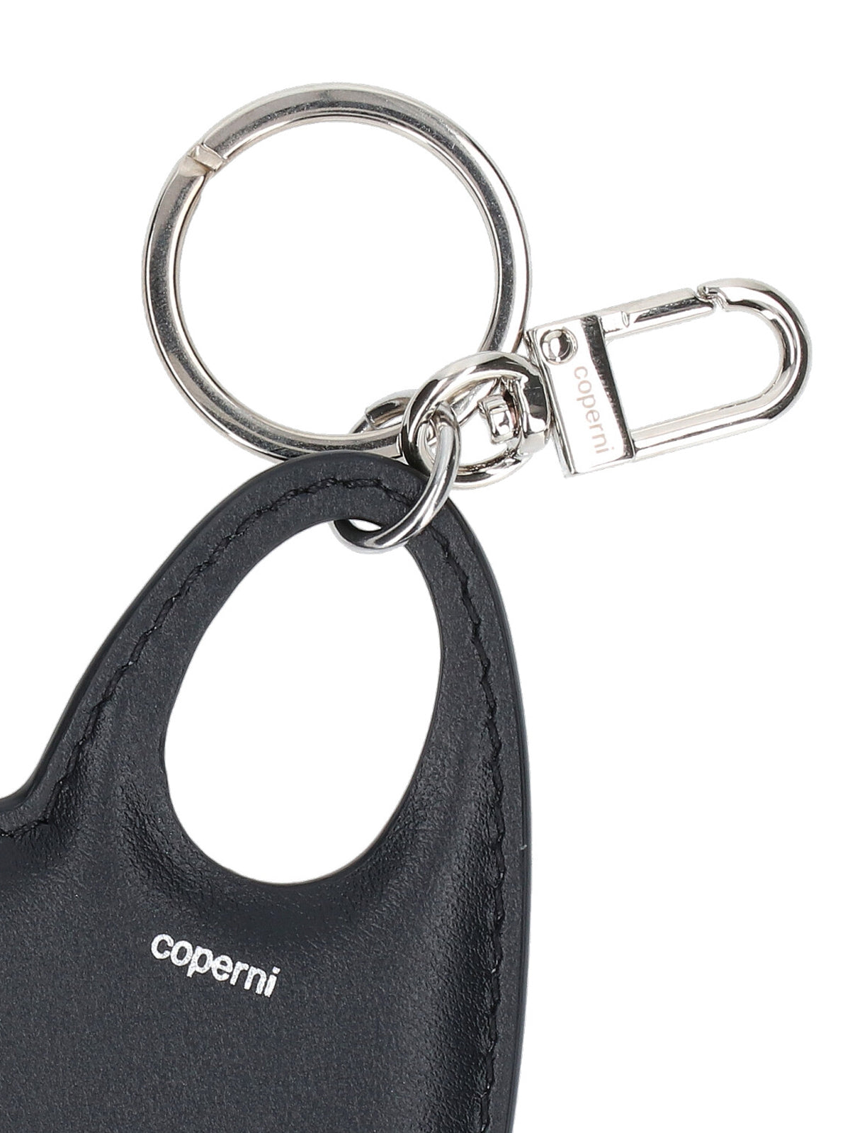 Coperni Heart-Shaped Leather Key Case — Black, view 3
