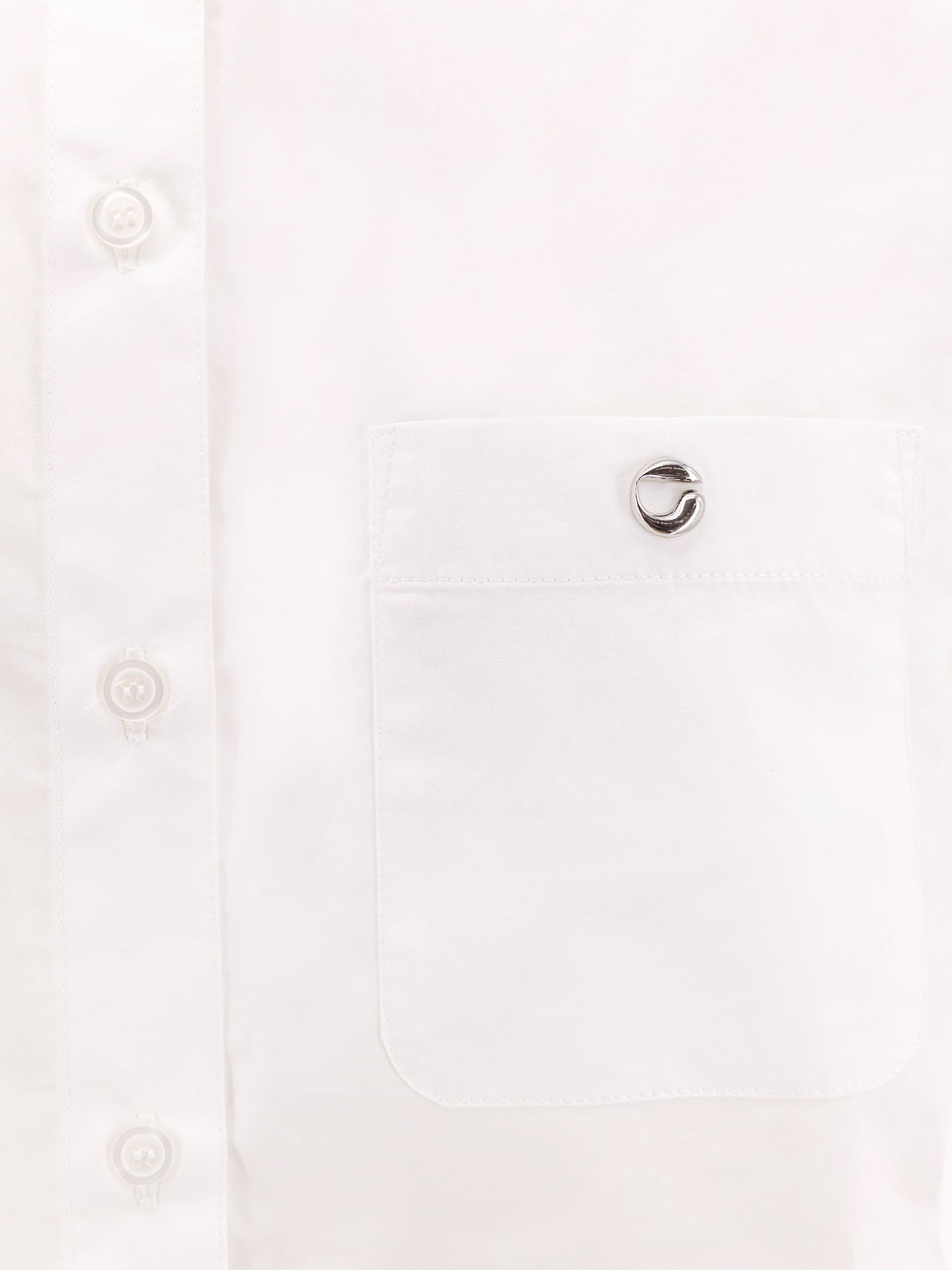 Coperni Boyfriend Popeline Cotton Shirt — White, view 3