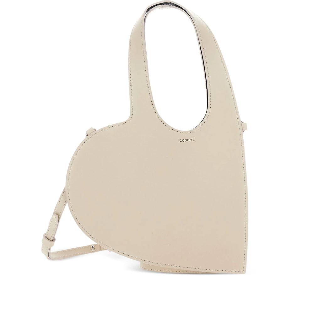 Coperni Heart-Shaped Calf Leather Shoulder Bag — Beige by Coperni