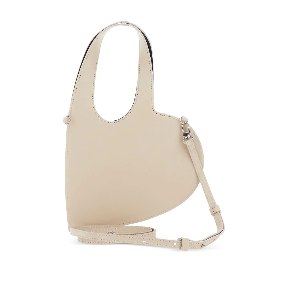 Coperni Heart-Shaped Calf Leather Shoulder Bag — Beige, view 2