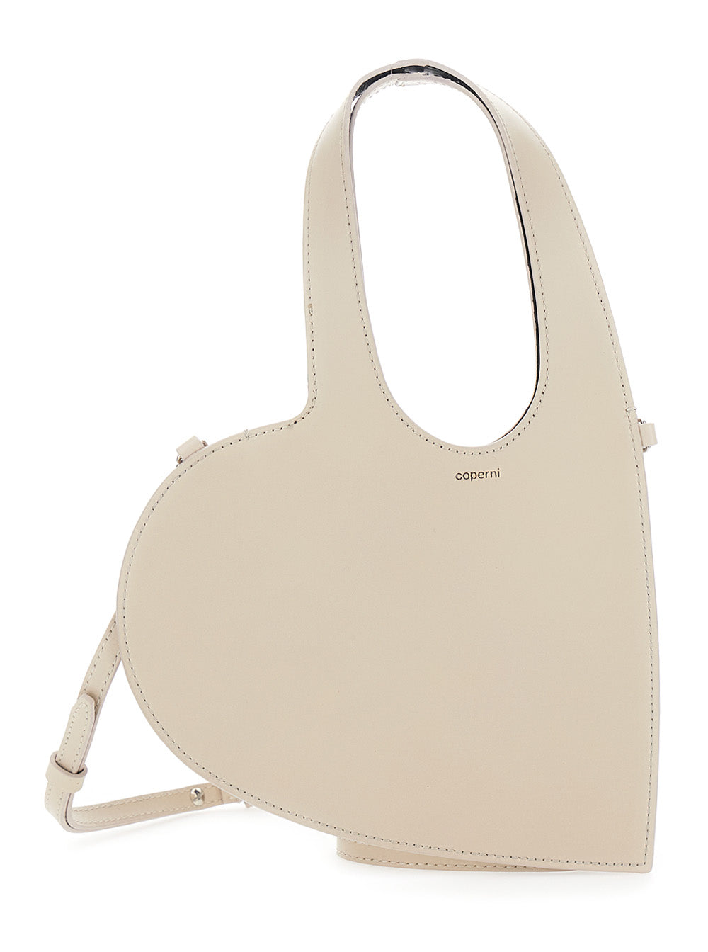 Coperni Heart-Shaped Leather Shoulder Bag — Beige by Coperni