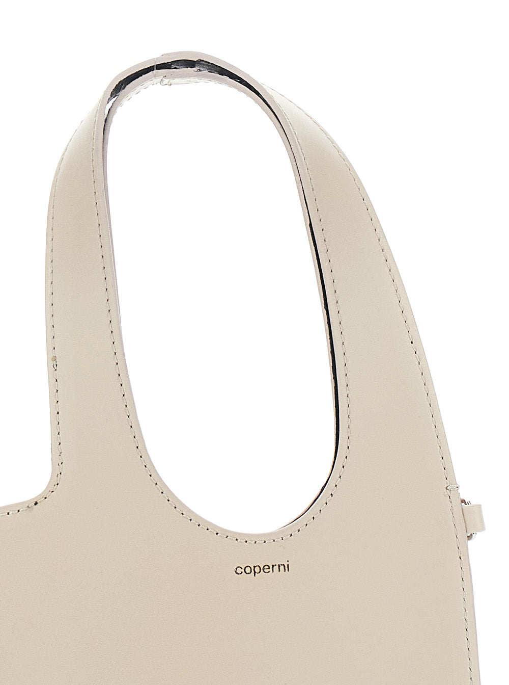 Coperni Heart-Shaped Leather Shoulder Bag — Beige, view 3