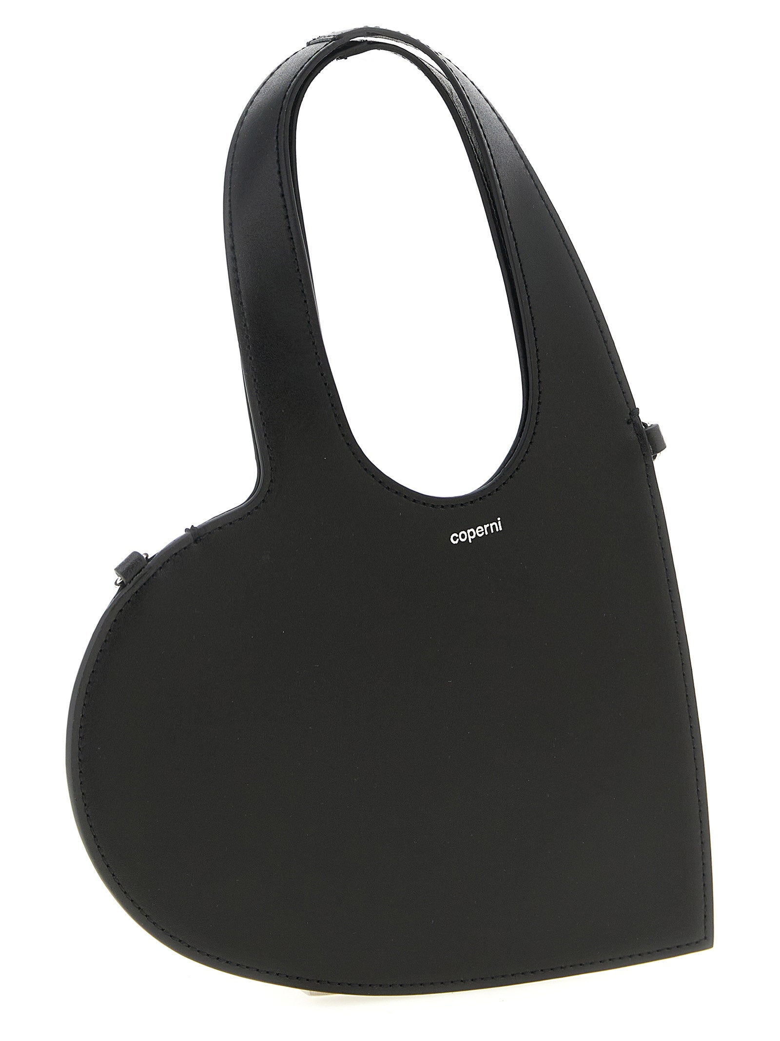 Coperni Heart-Shaped Leather Shoulder Bag — Black by Coperni