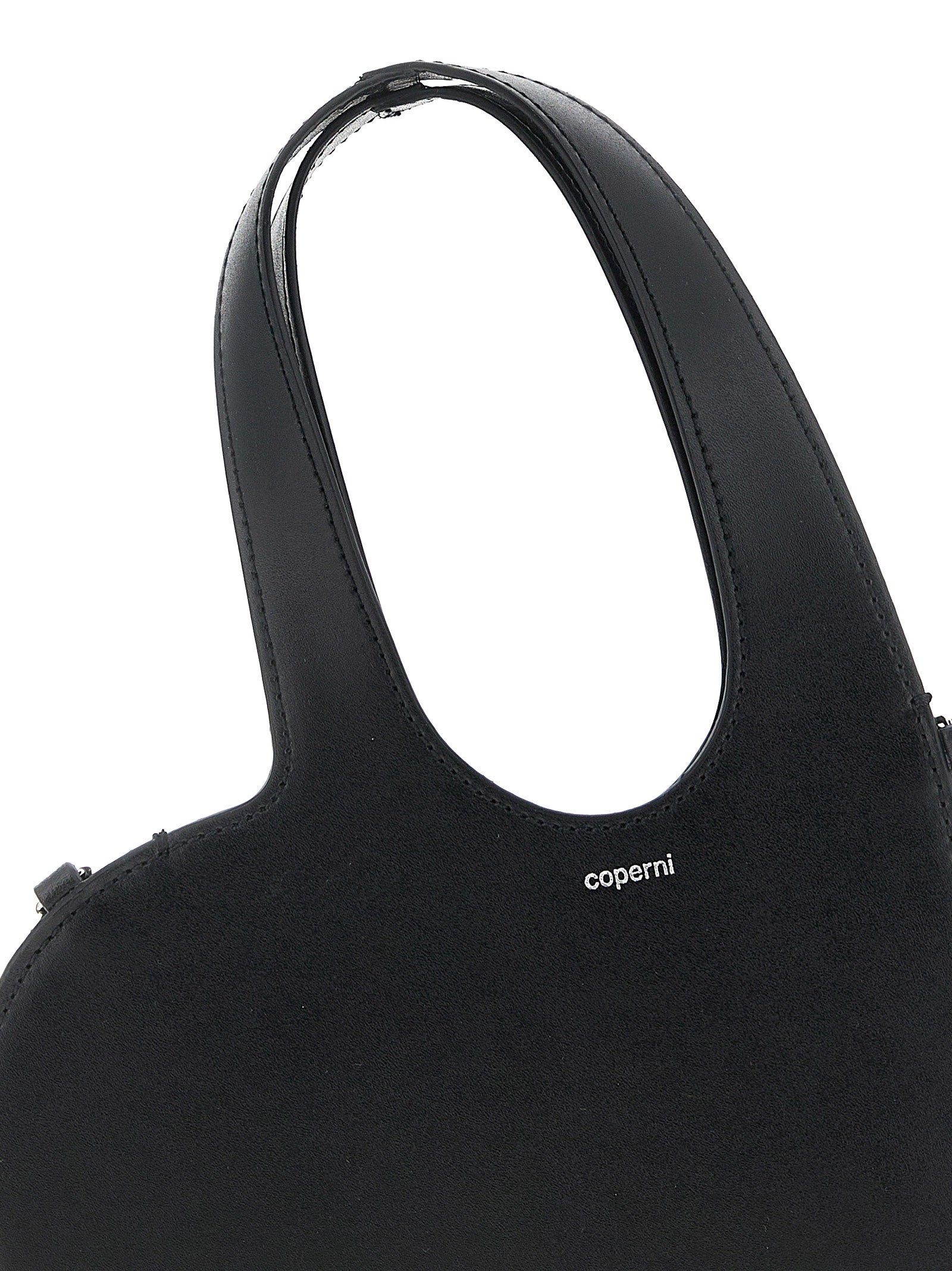 Coperni Heart-Shaped Leather Shoulder Bag — Black, view 3
