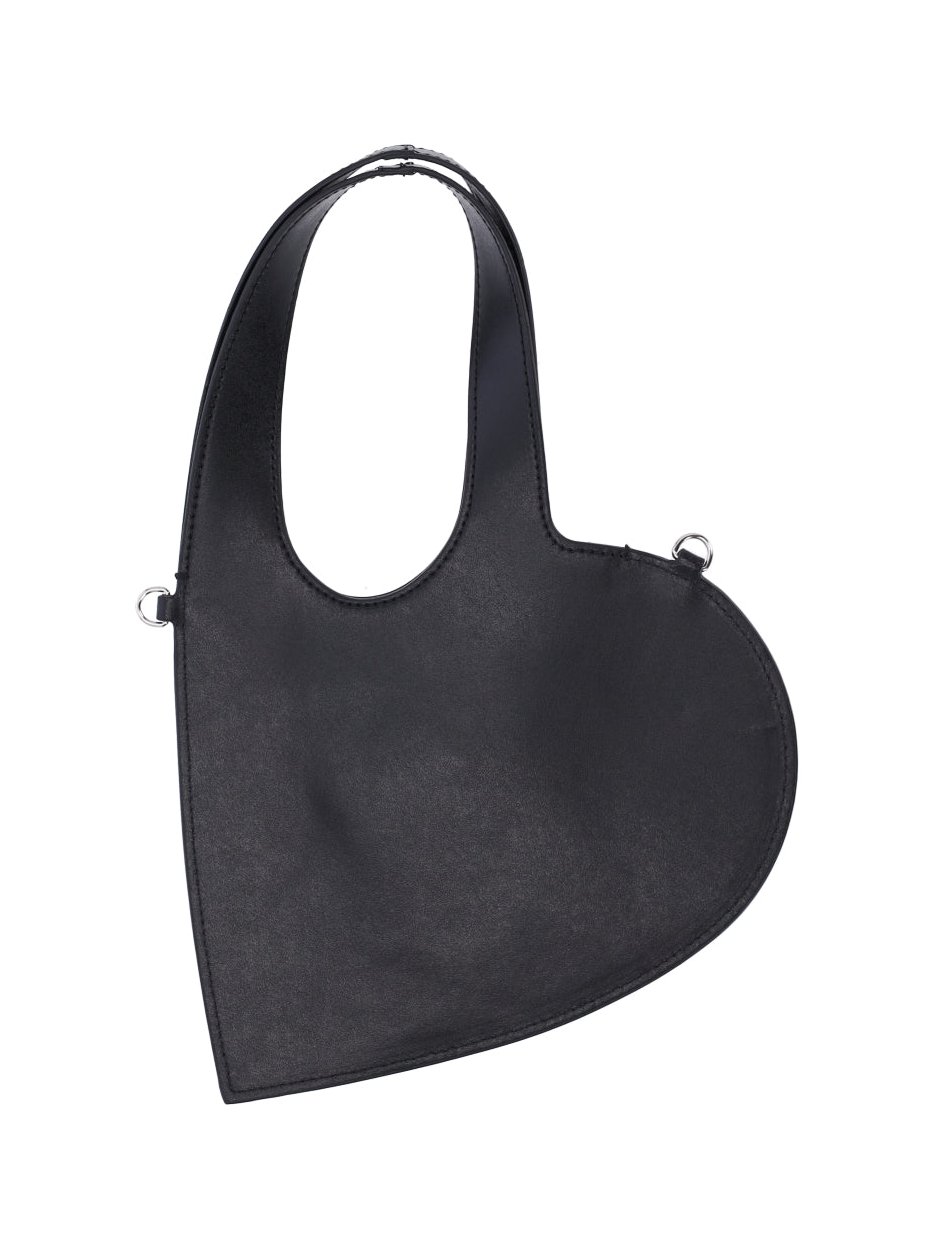 Coperni Heart-Shaped Calf Leather Shoulder Bag — Black, view 2