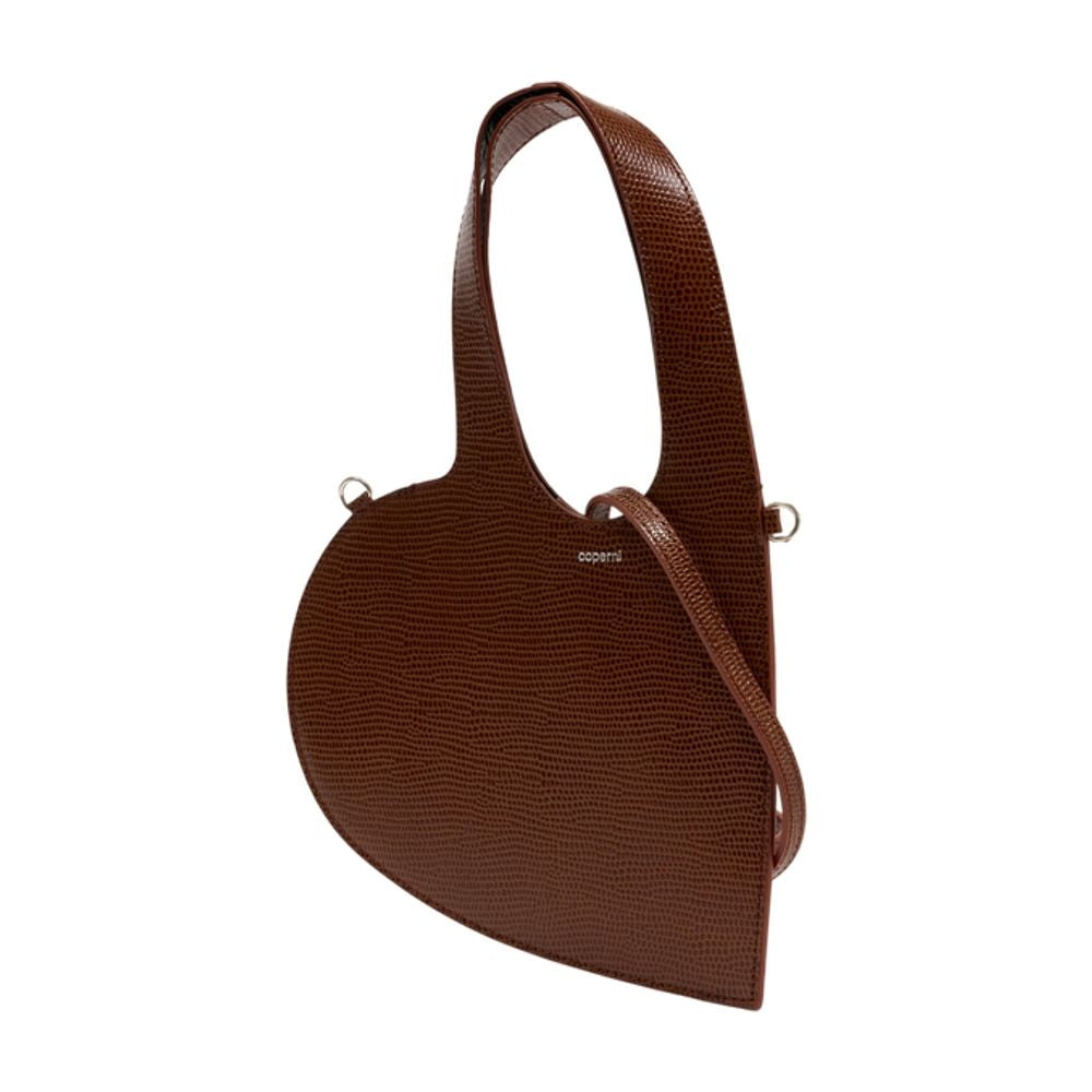 Coperni Heart-Shaped Leather Shoulder Bag — Brown, view 2