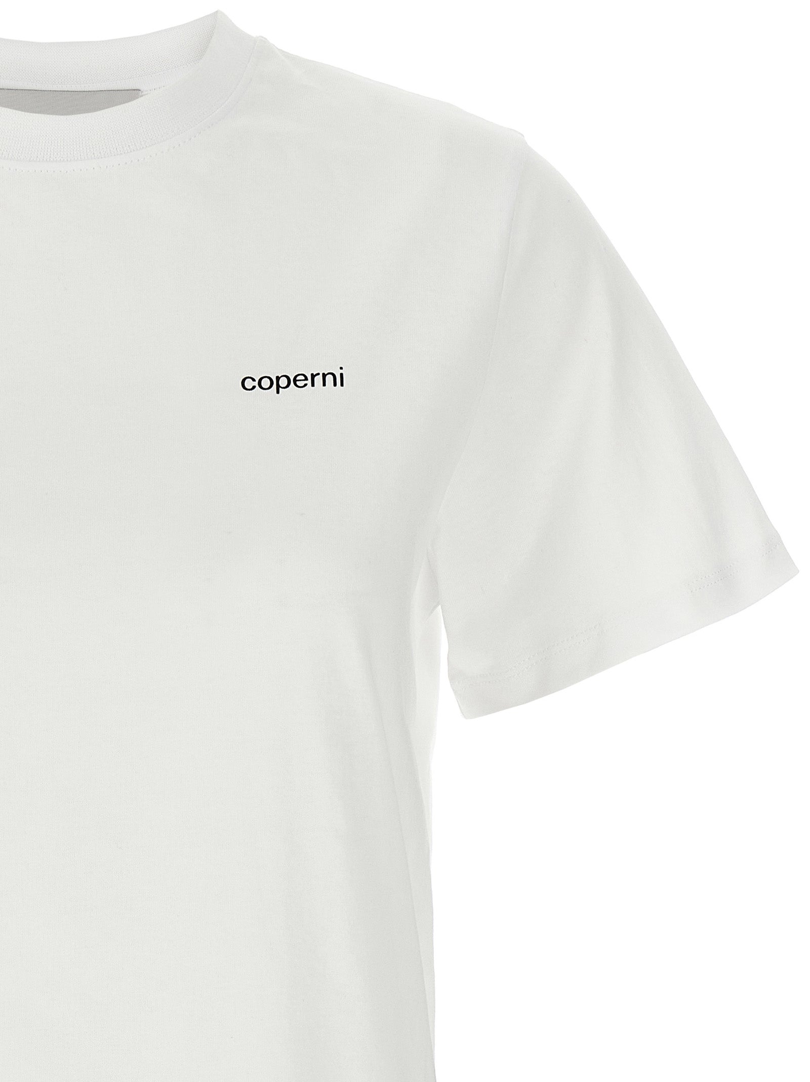 Coperni Logo-Print Cotton T-Shirt — White, view 3